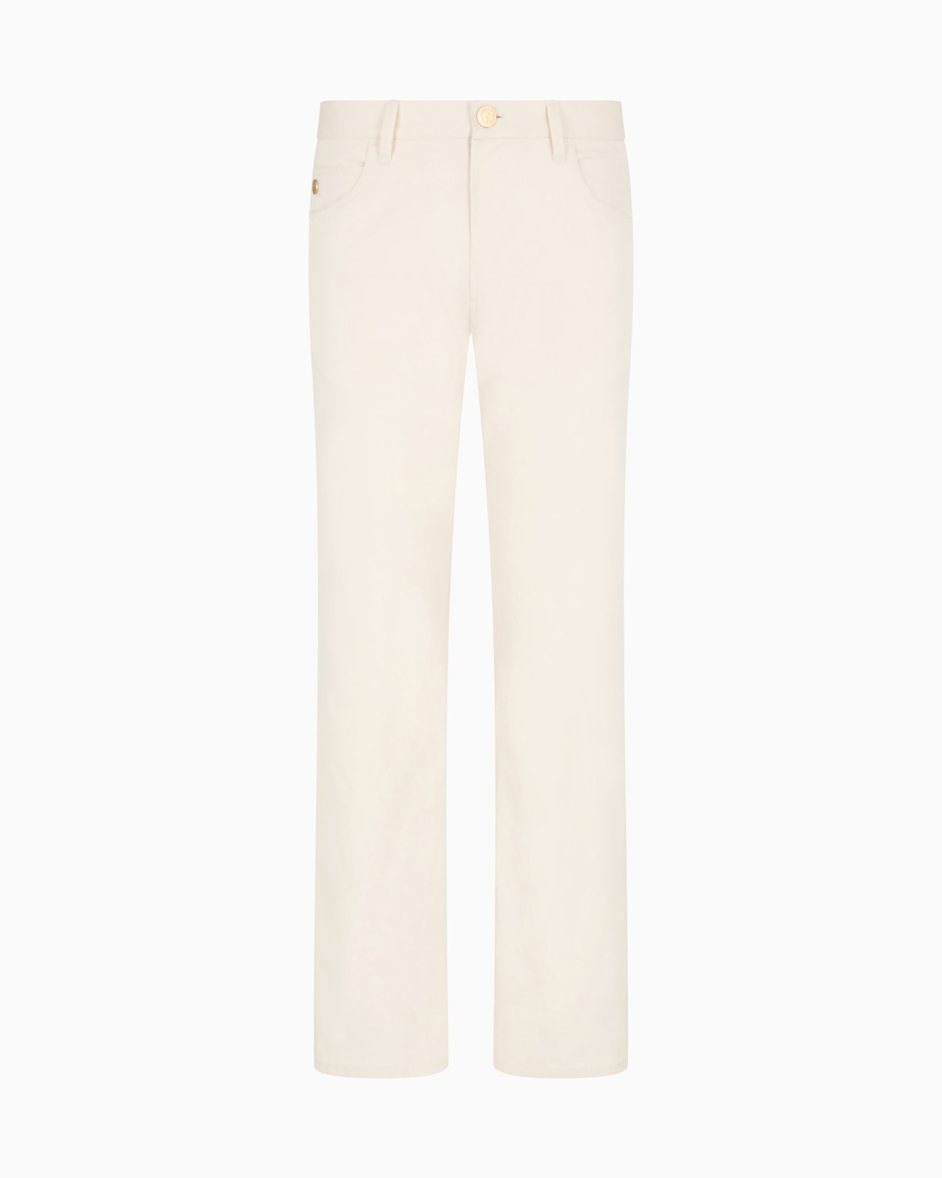 Pantalon 5 poches coupe classique en coton et soie stretch Diapositive 0