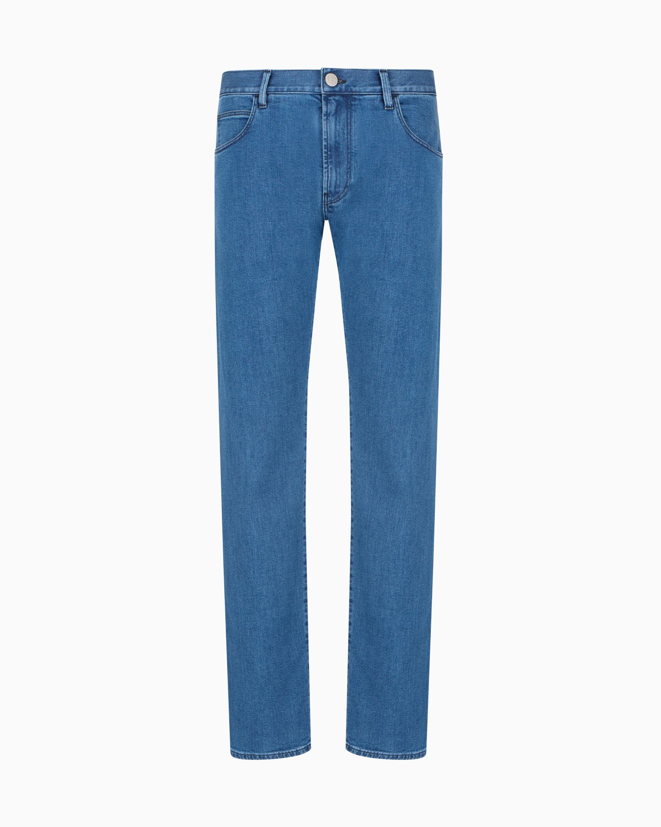 Pantaloni 5 tasche regular fit in denim di cotone stretch Slide 0