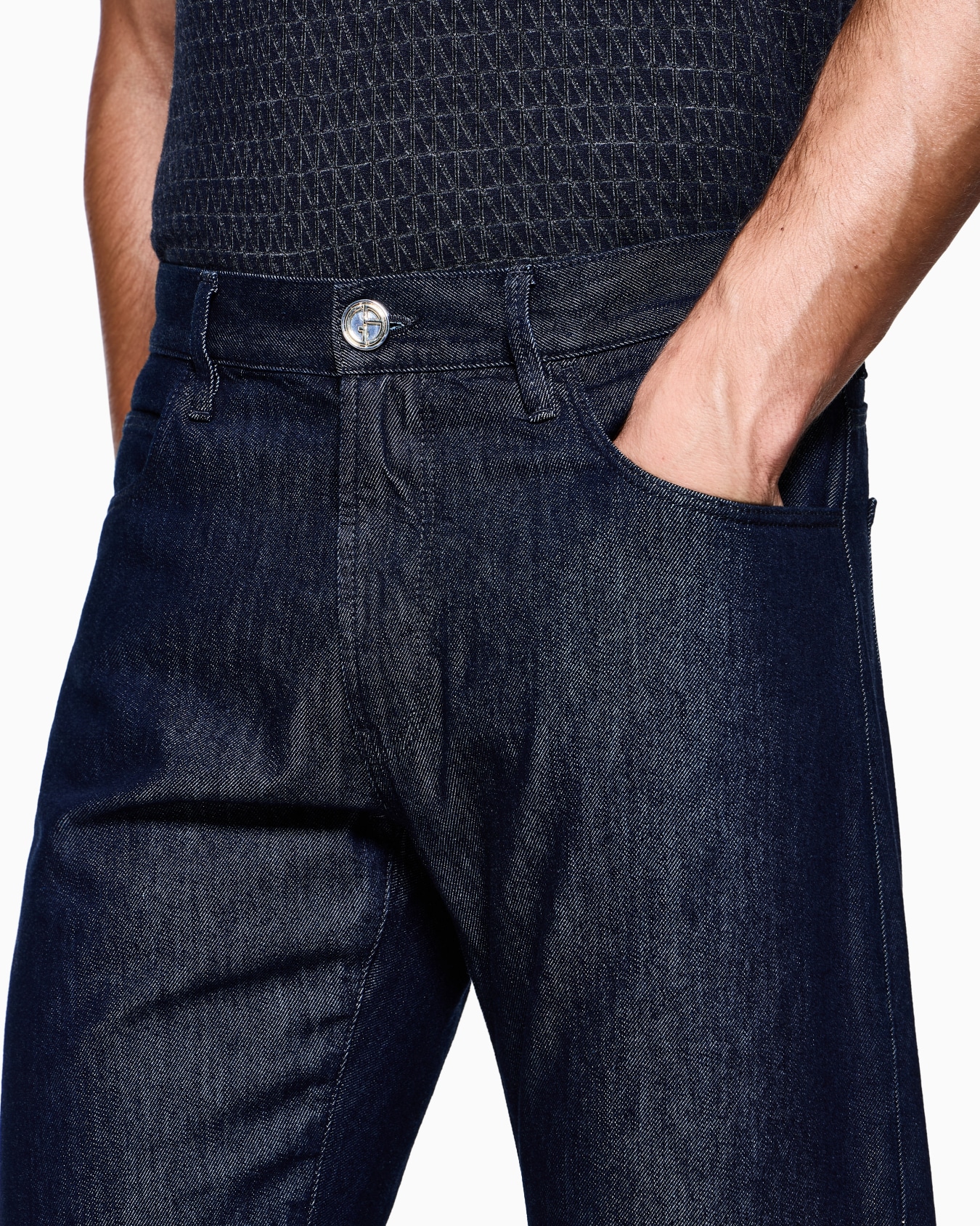 Regular-fit five-pocket trousers in silk and luxury cotton twill  Slide 6