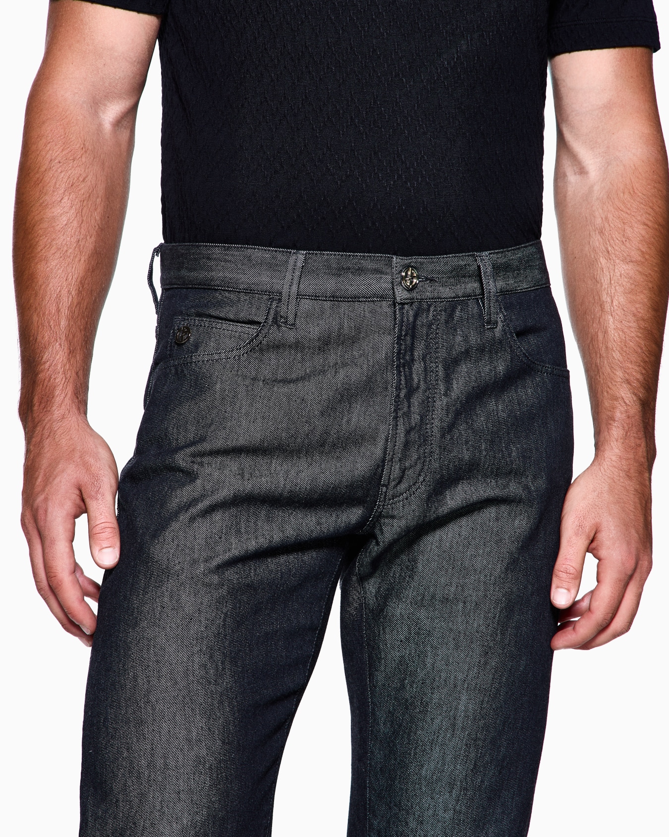 Regular-fit five-pocket trousers in silk and luxury cotton twill  Slide 4