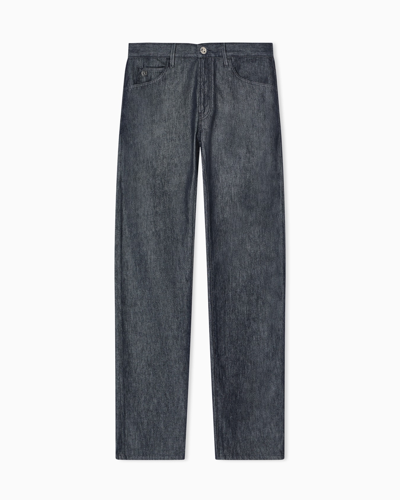 Regular-fit five-pocket trousers in silk and luxury cotton twill  Slide 0