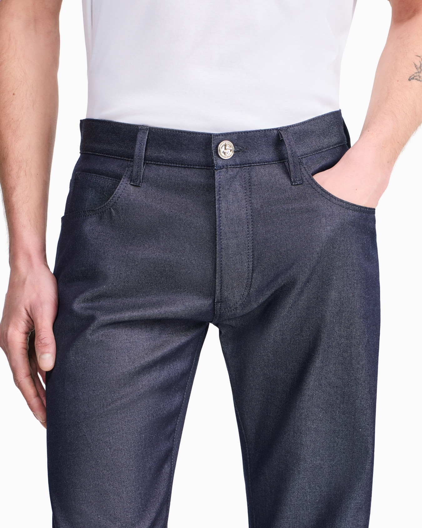 Stretch cotton denim twill jeans Slide 4