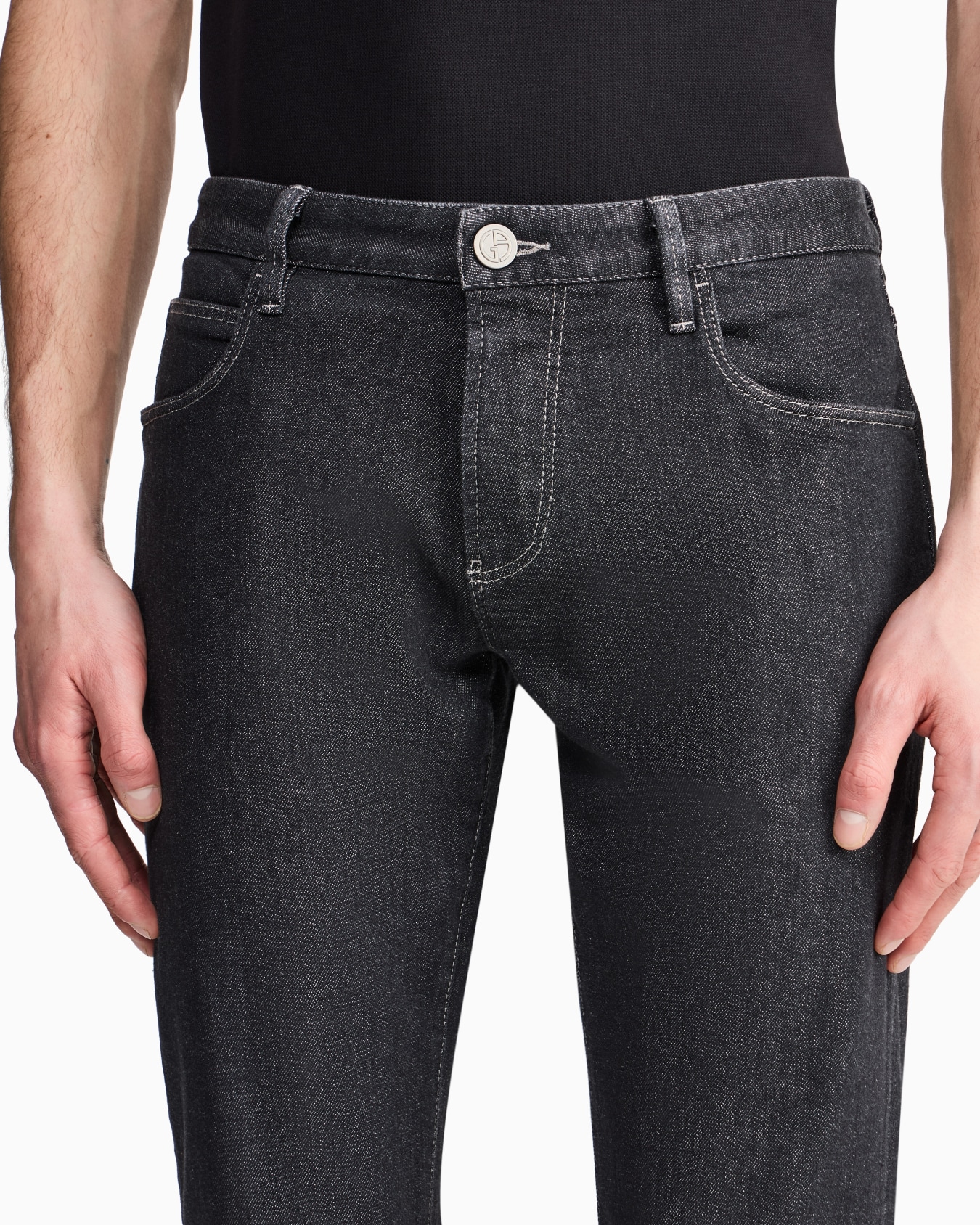 Five-pocket, slim-fit, stretch cotton-denim trousers Slide 6