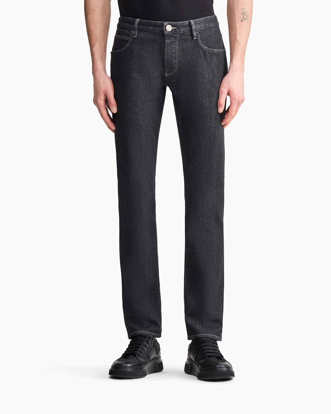 Five-pocket, slim-fit, stretch cotton-denim trousers Slide 3