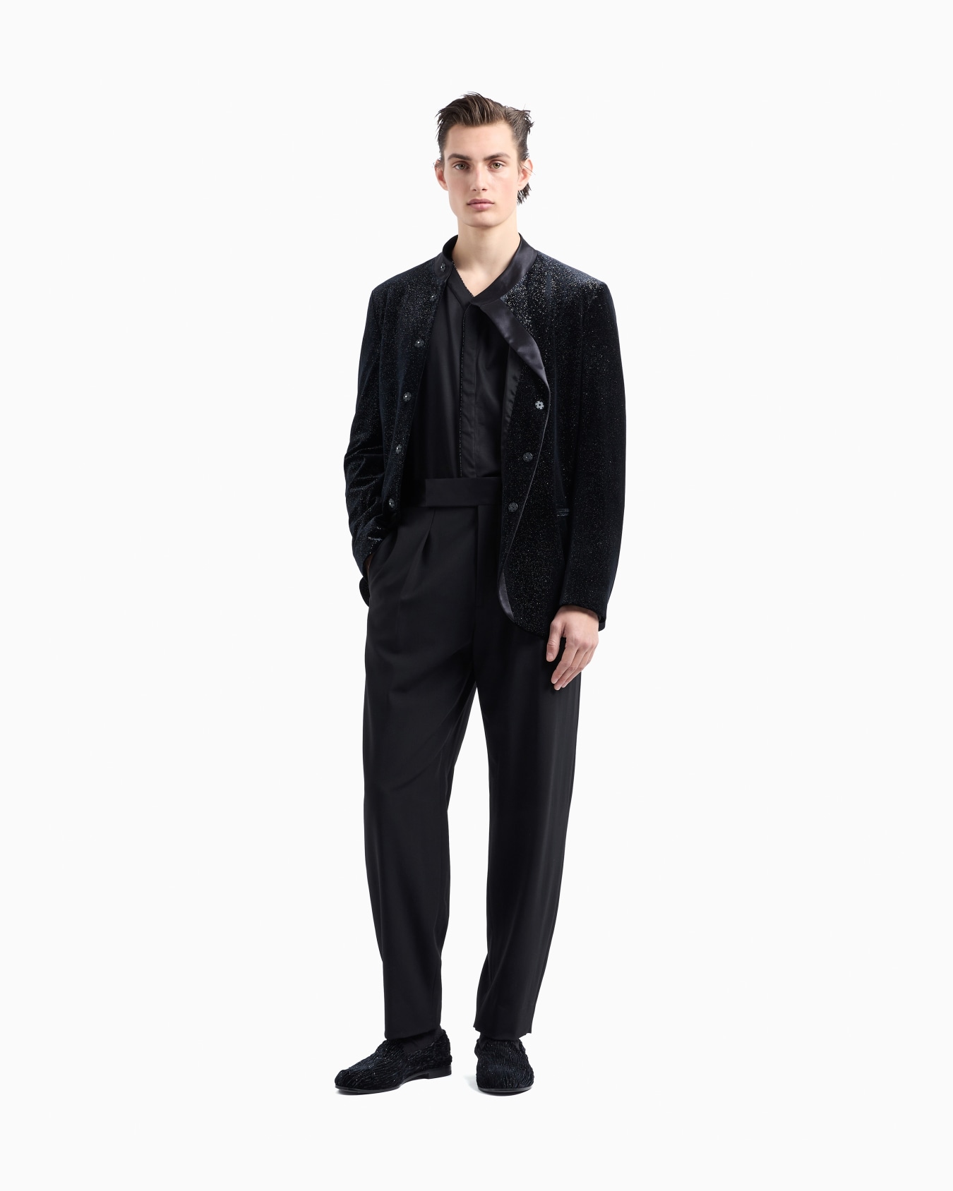 Giorgio's Seiden-Interlock-Hemd mit Strass-Paspeln Folie 2