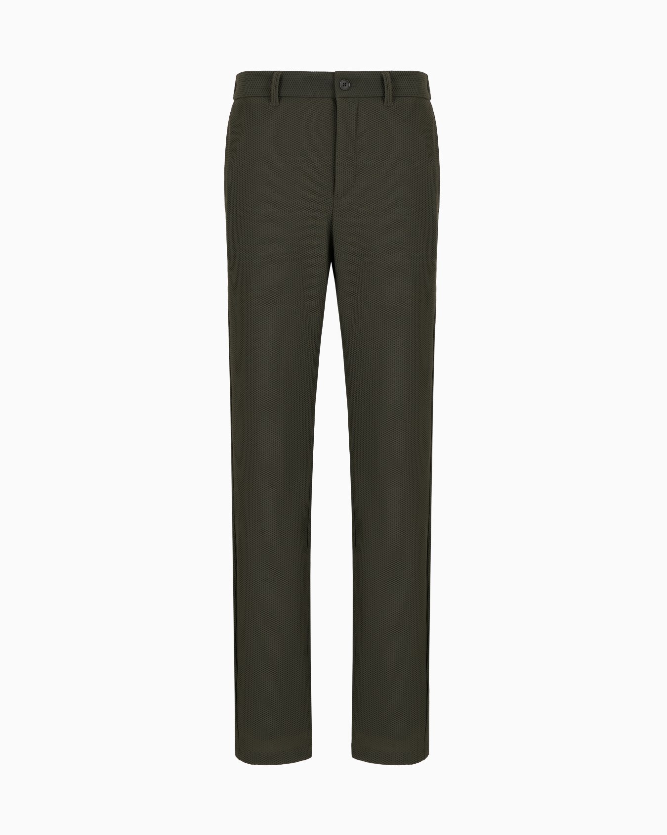 Pantaloni flat front in gaufré tecnico Slide 0