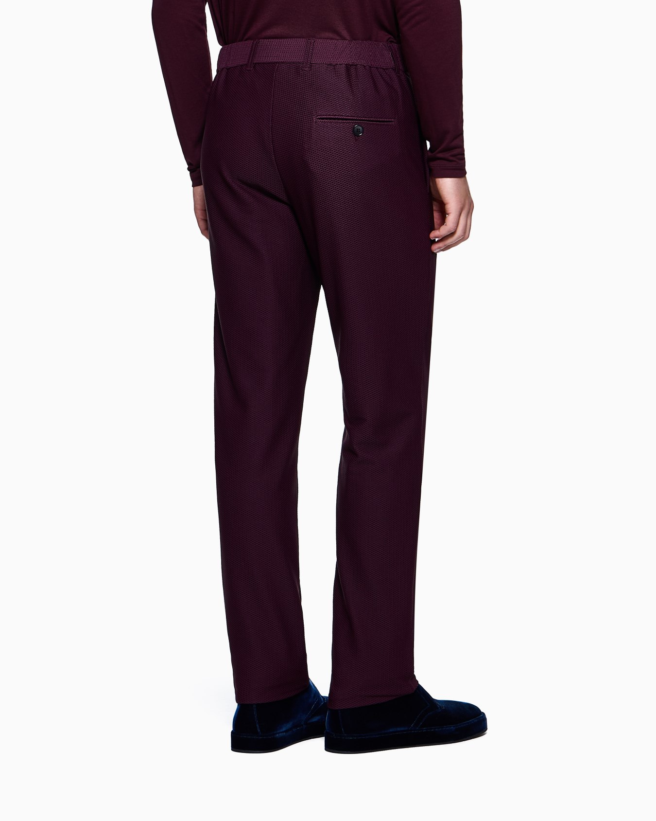 Technical waffle flat-front trousers Slide 2