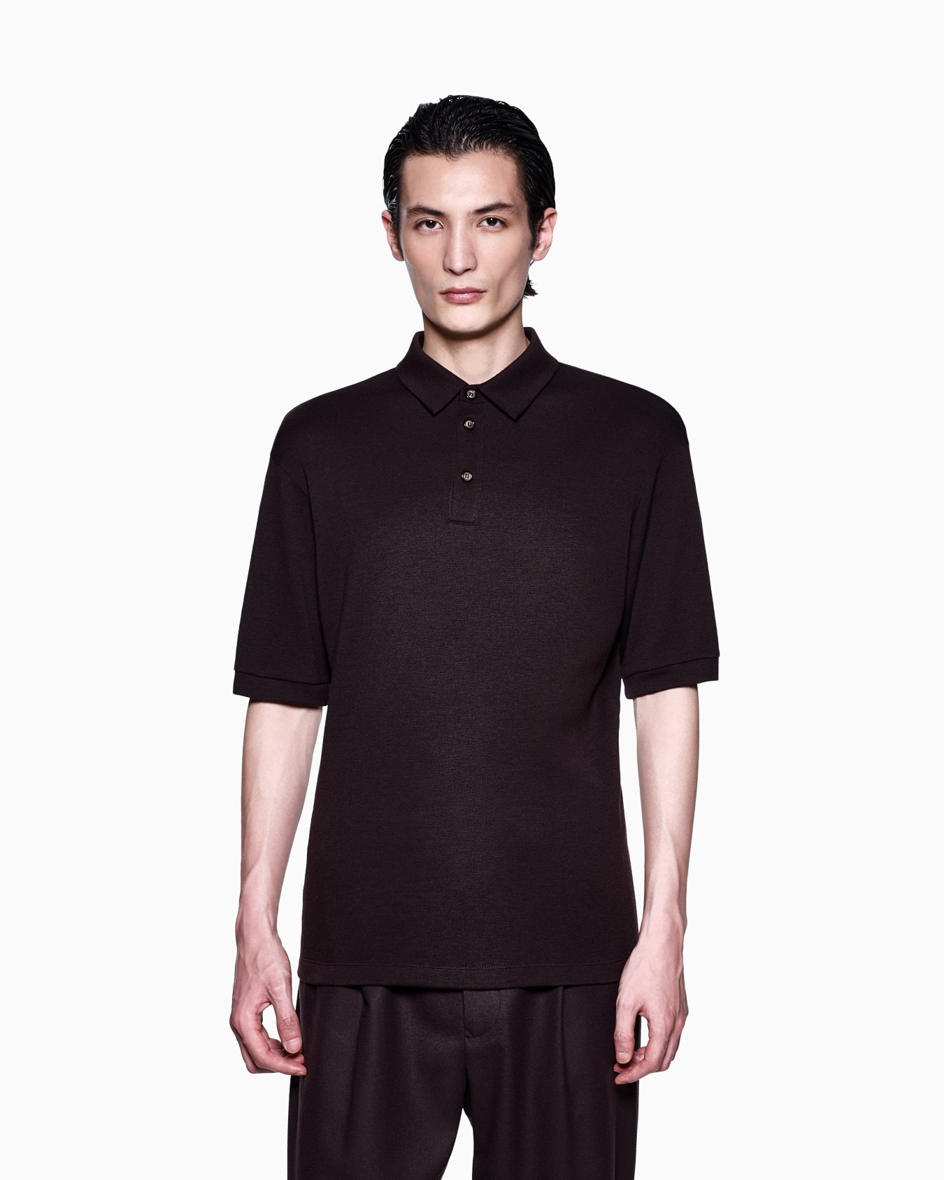 Pure cashmere interlock polo shirt Slide 3