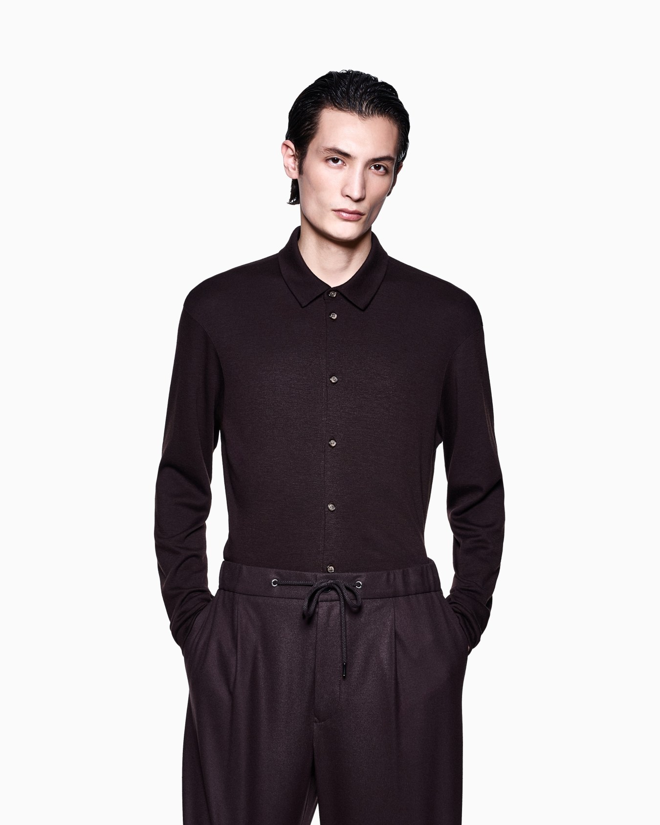 シャツ ピュアカシミア インターロック スライドする 3