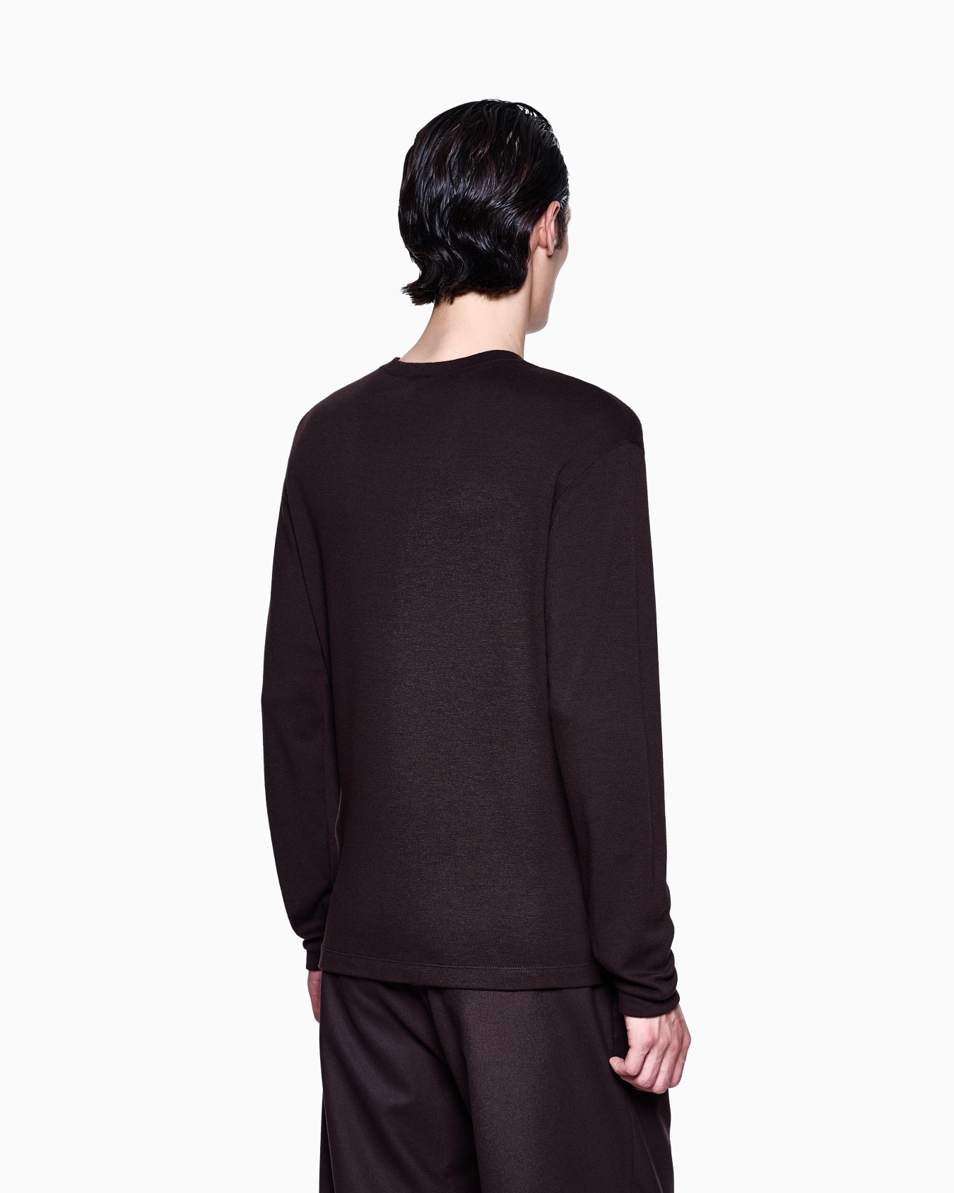 Pull à manches longues en interlock de pur cachemire Diapositive 2