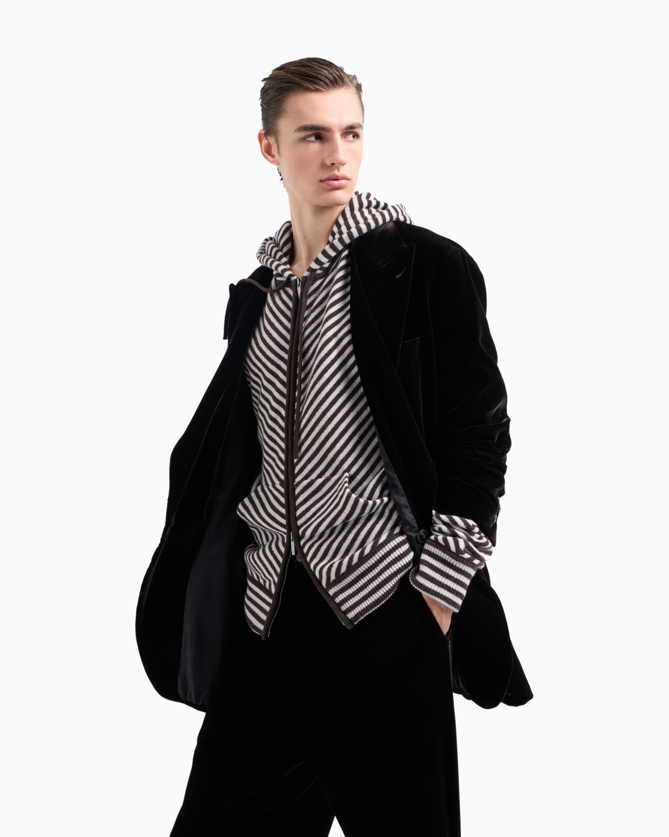 Sweat-shirt à capuche en maille de laine Diapositive 5