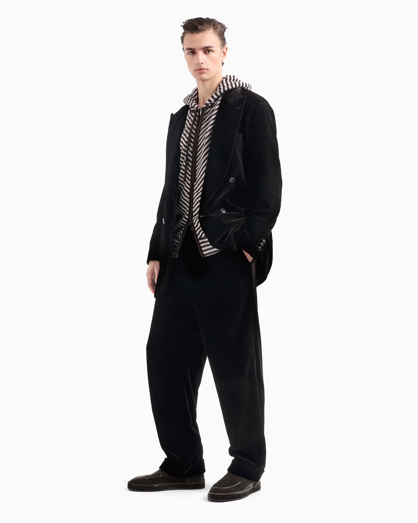 Sweat-shirt à capuche en maille de laine Diapositive 3