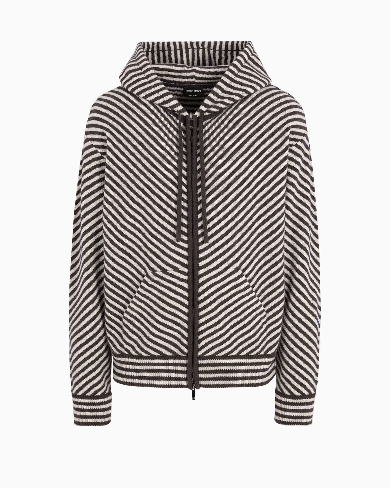 Sweat-shirt à capuche en maille de laine Diapositive 0