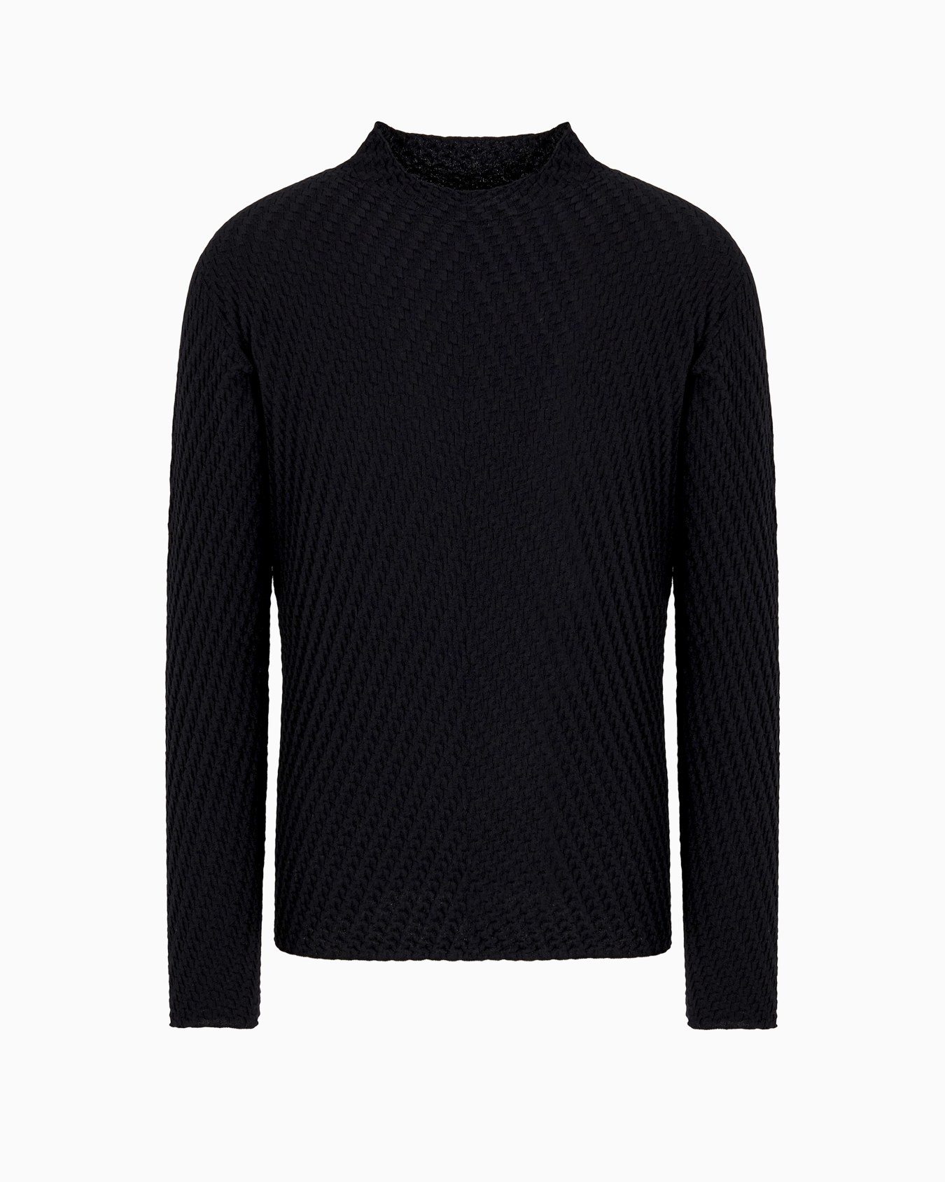 Jersey de cuello chimenea de tejido jacquard de lana virgen Diapositiva 0