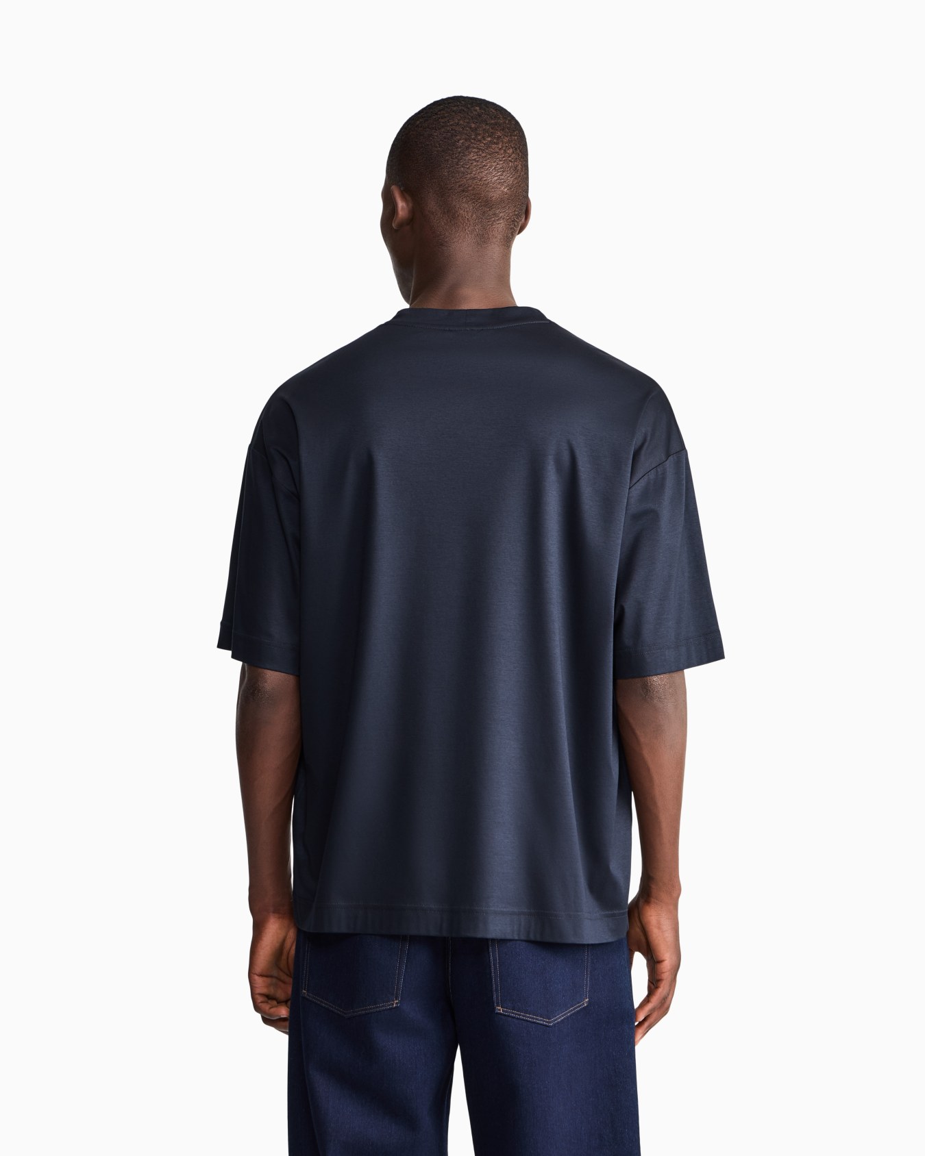 Oversized fit T-shirt in light mercerized cotton interlock Slide 5