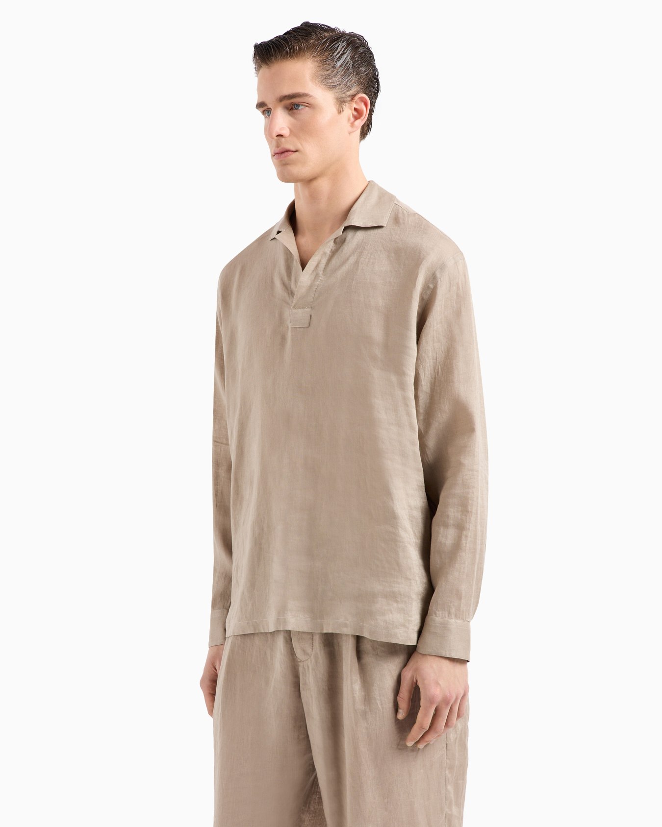 Shirt in linen canvas Slide 1