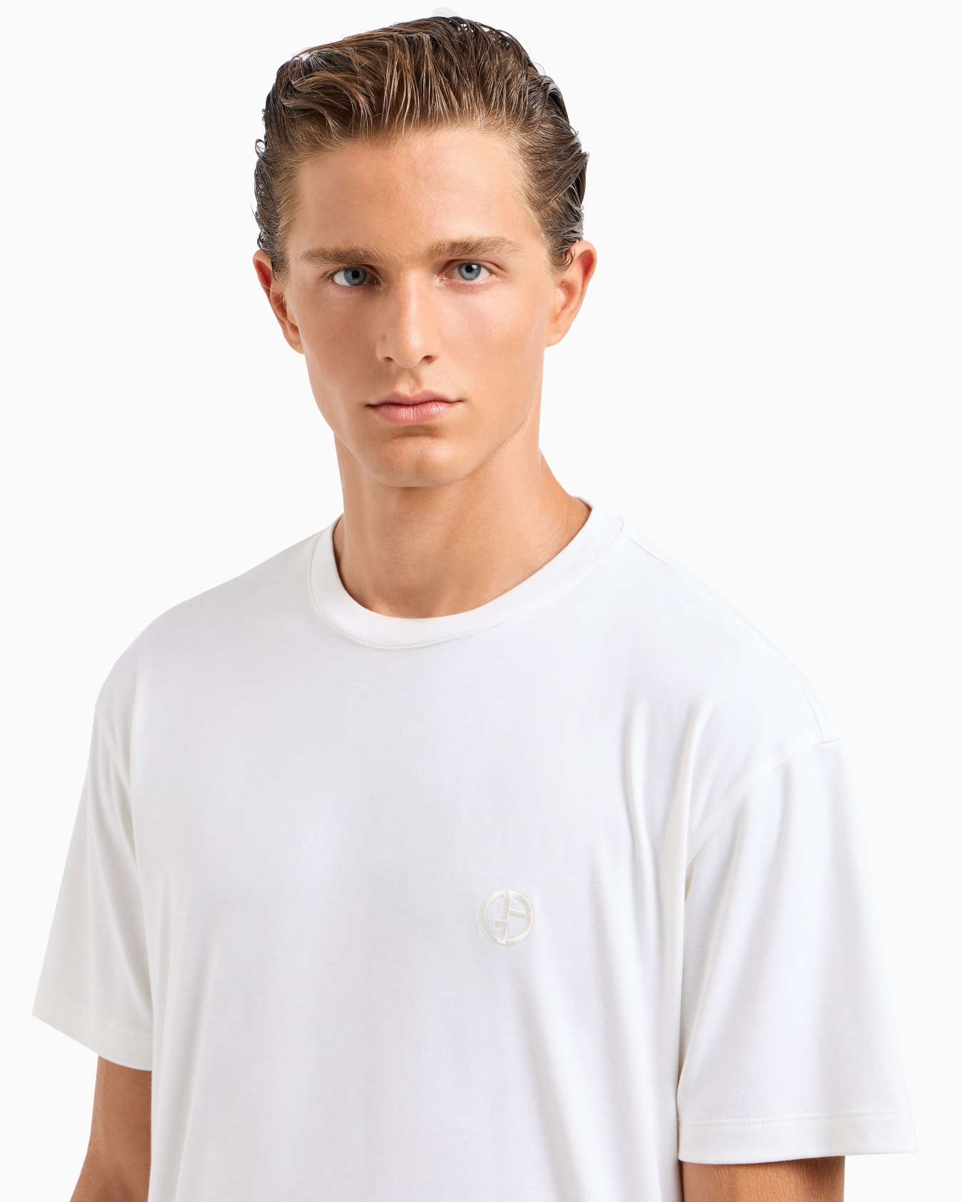 Cashmere and cotton interlock crew-neck T-shirt Slide 4