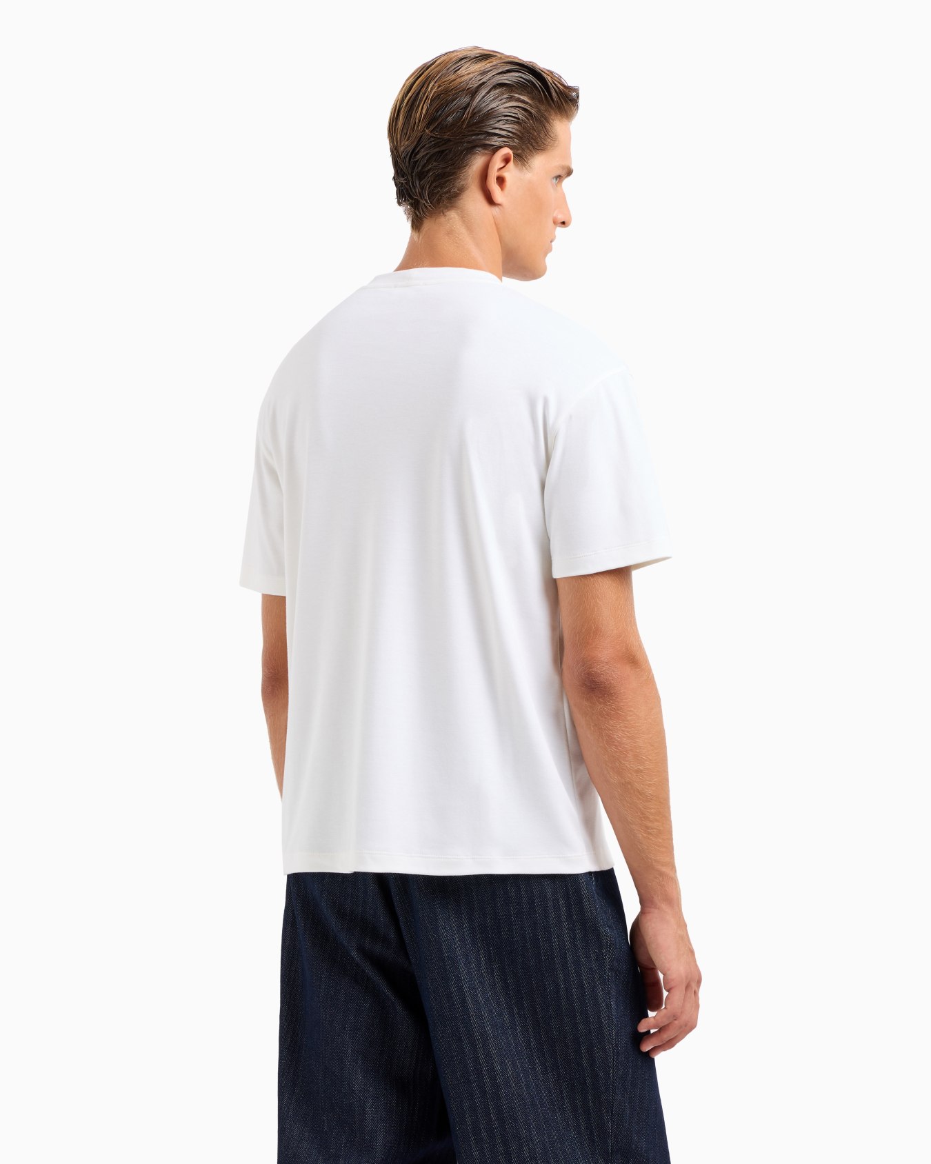 Cashmere and cotton interlock crew-neck T-shirt Slide 2