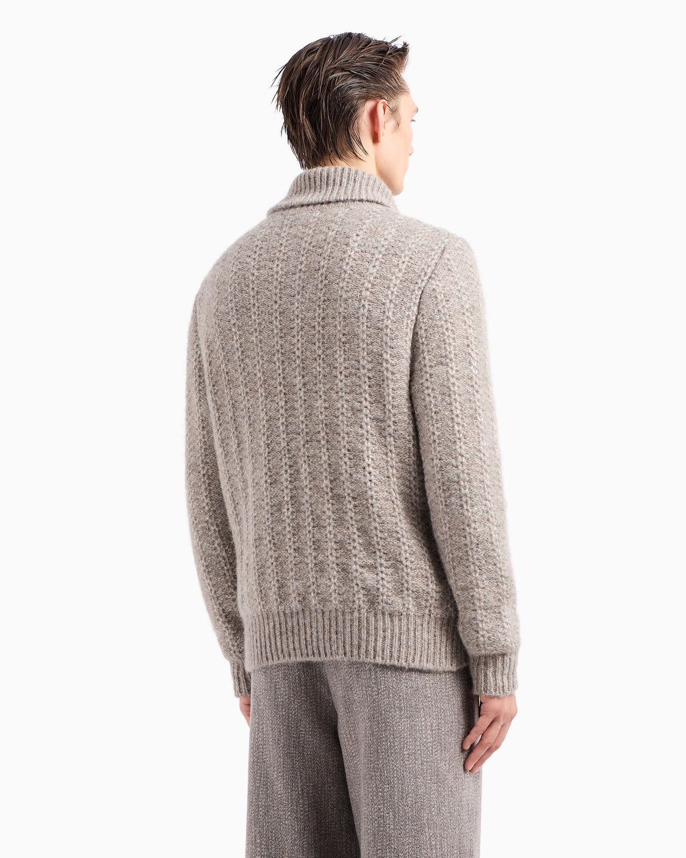 Alpaca and cotton cardigan Slide 3