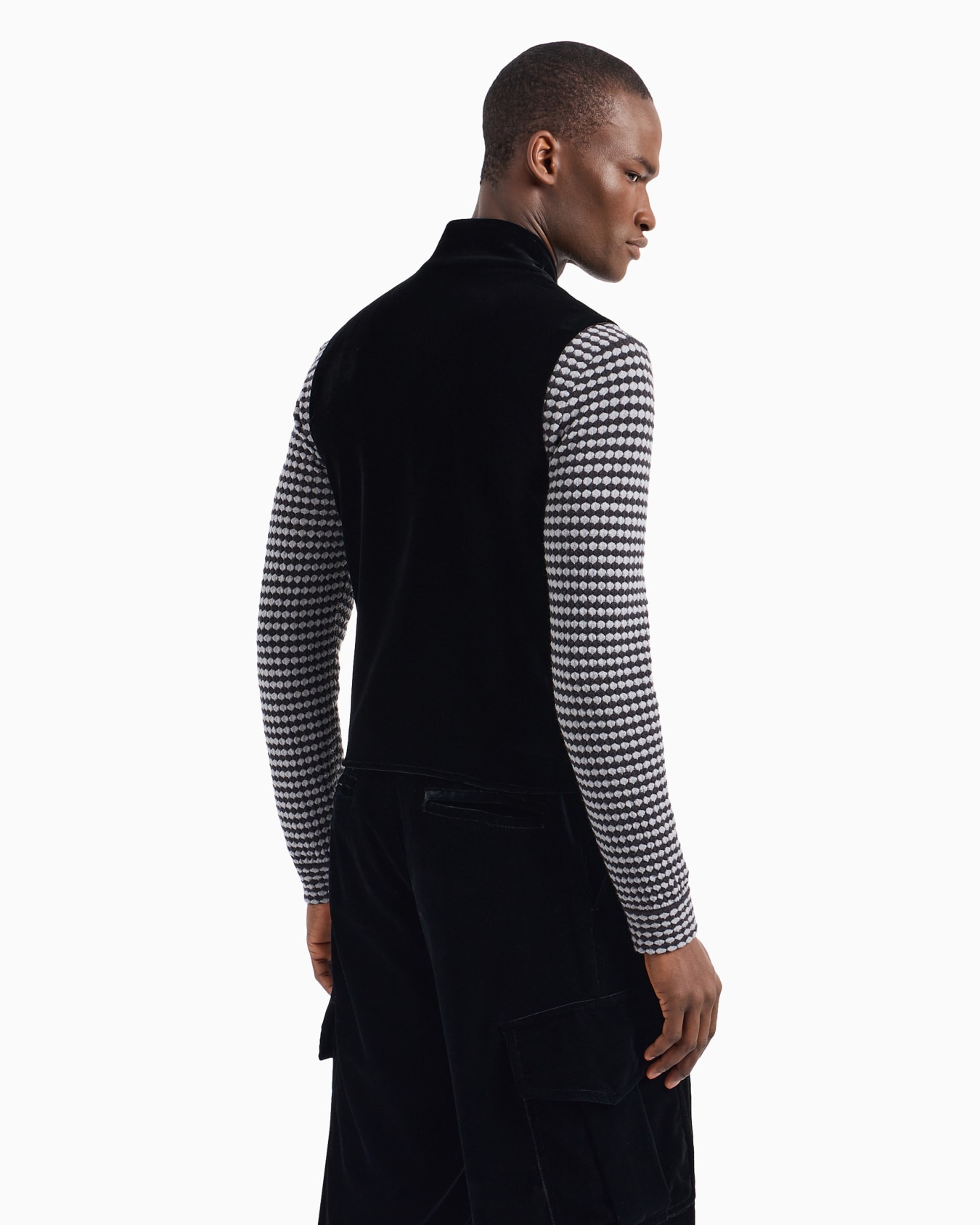 Single-breasted velvet gilet Slide 2