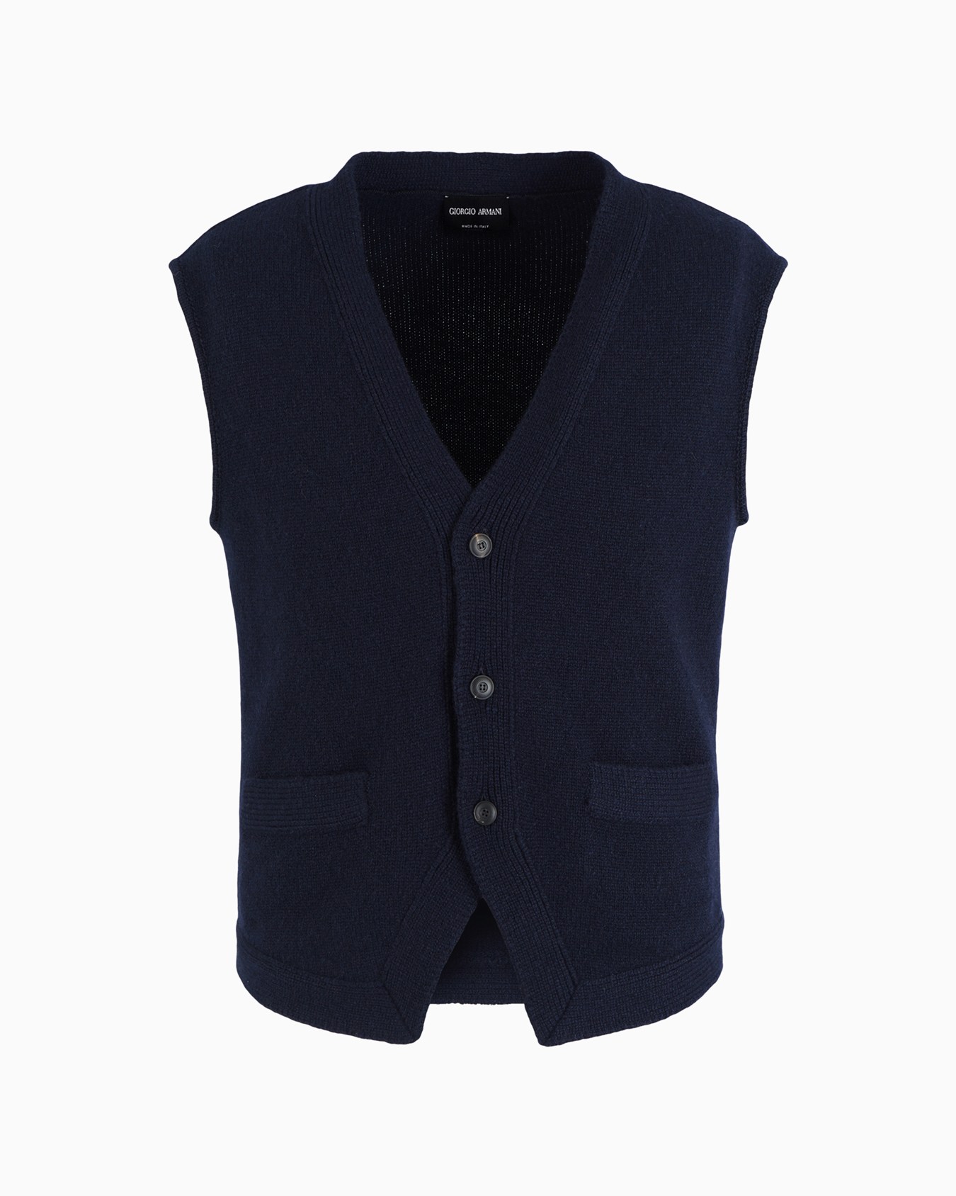 Single-breasted cashmere knit waistcoat Slide 0