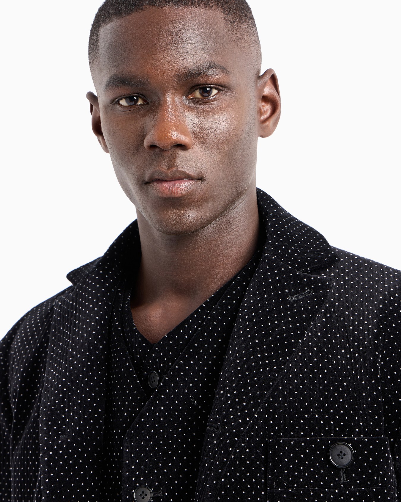 Single-breasted waistcoat in seersucker velvet with a polka-dot motif Slide 5