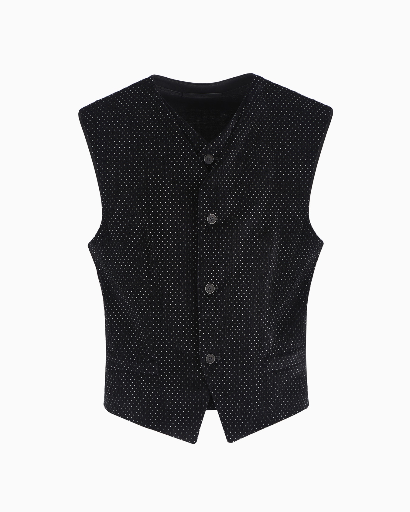 Single-breasted waistcoat in seersucker velvet with a polka-dot motif Slide 0