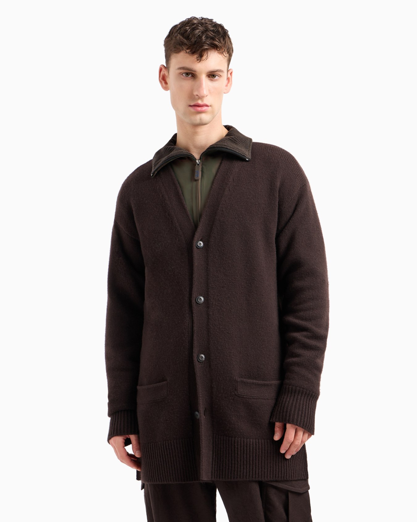 Wool and cashmere oversized cardigan Slide 1