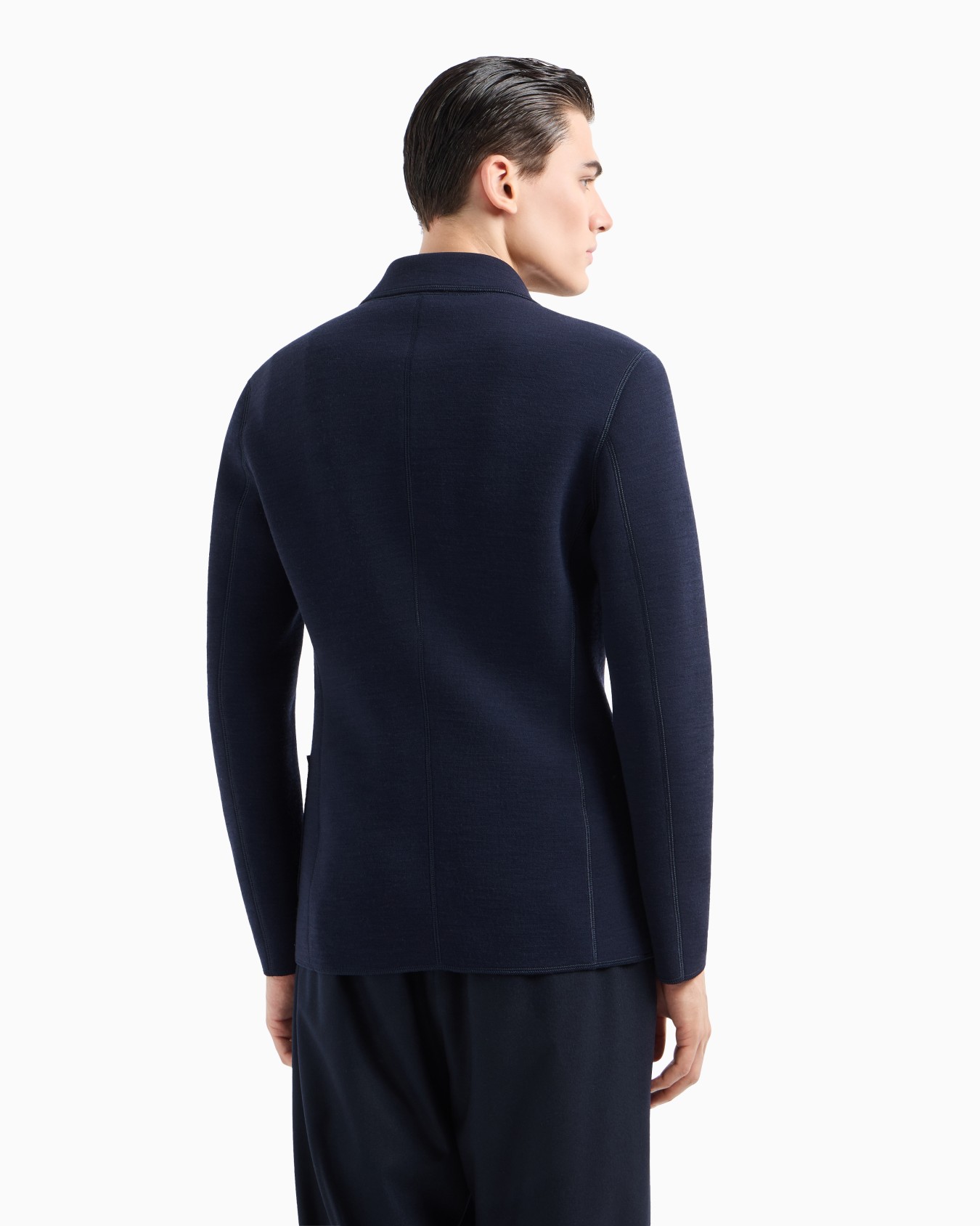 Giacca doppiopetto in panno di misto lana Slide 2