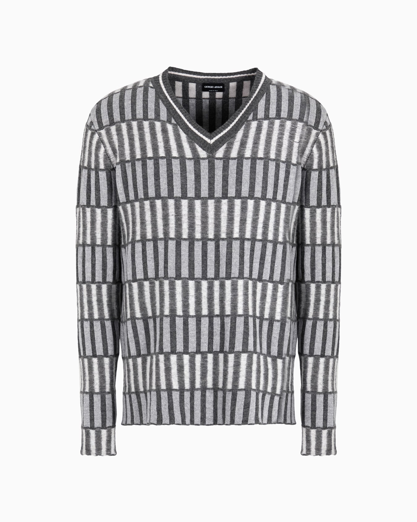 Pull en soie et cachemire à col en V Diapositive 0