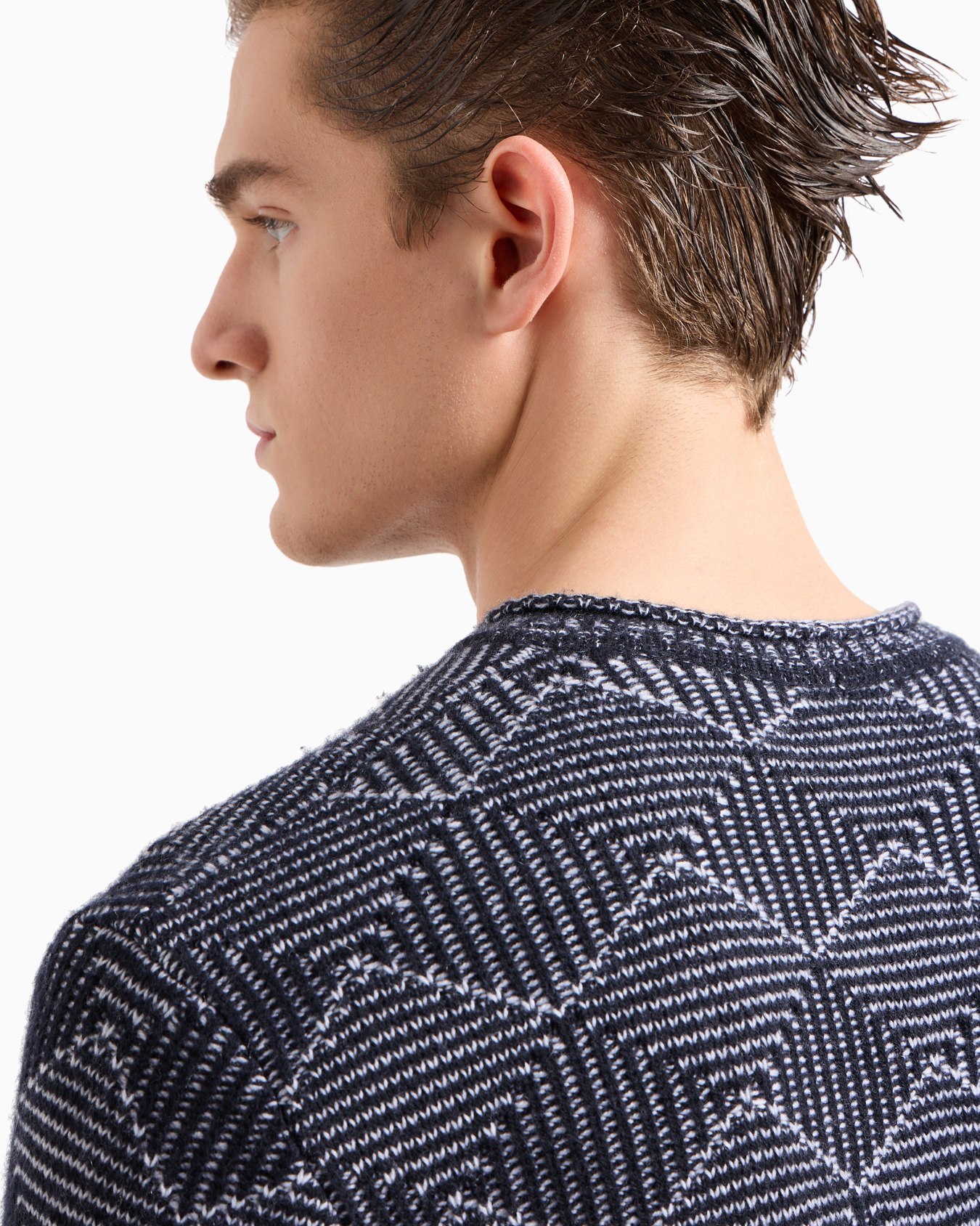 Pull ras-du-cou en cachemire jacquard Diapositive 4
