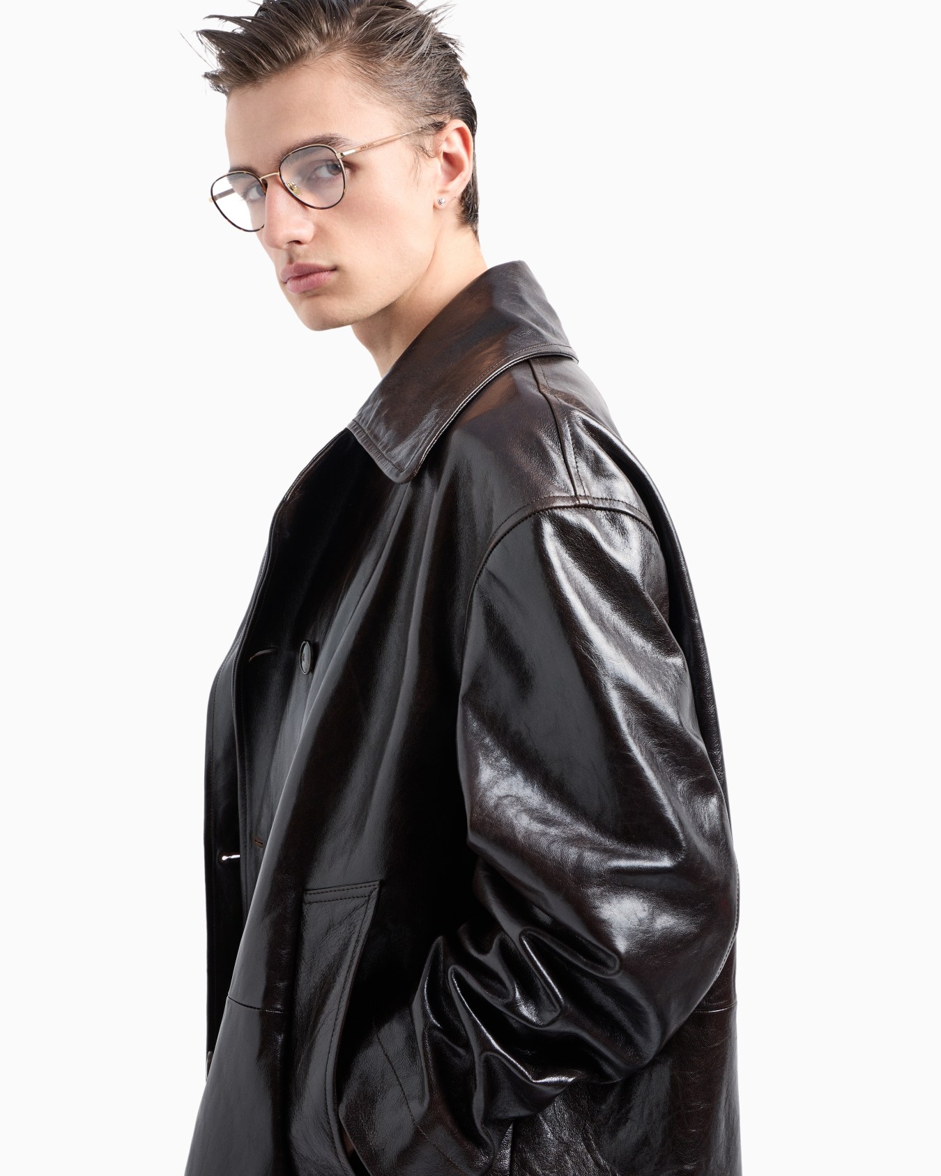 Caban lungo in nappa Slide 6