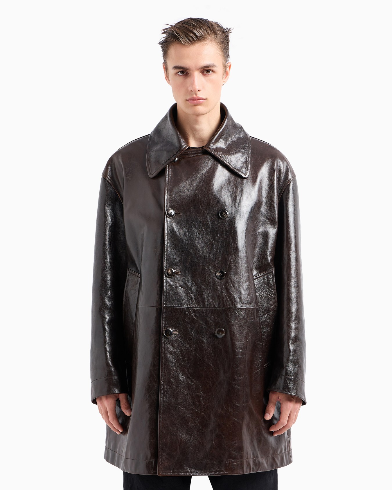 Caban lungo in nappa Slide 2