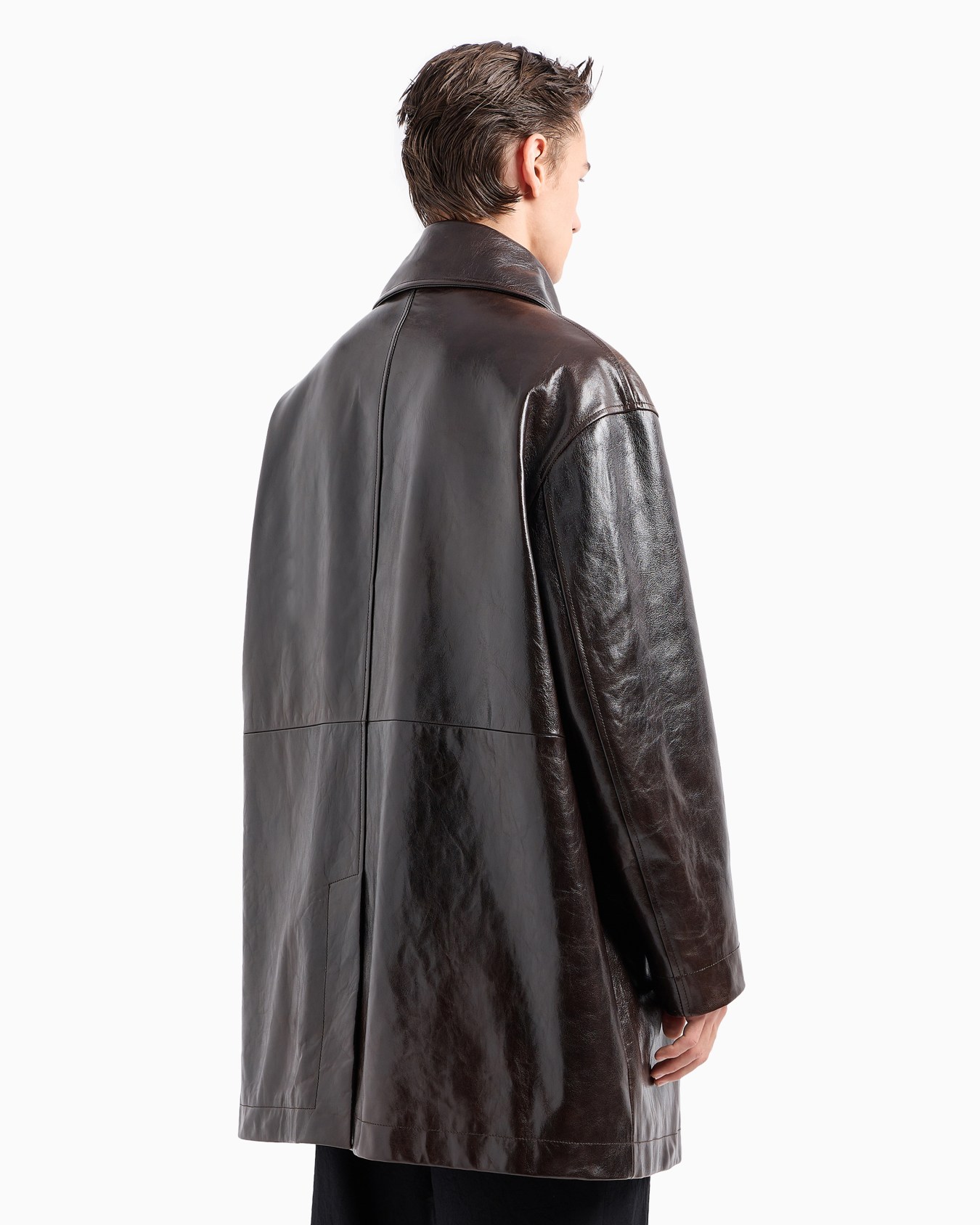 Caban lungo in nappa Slide 3