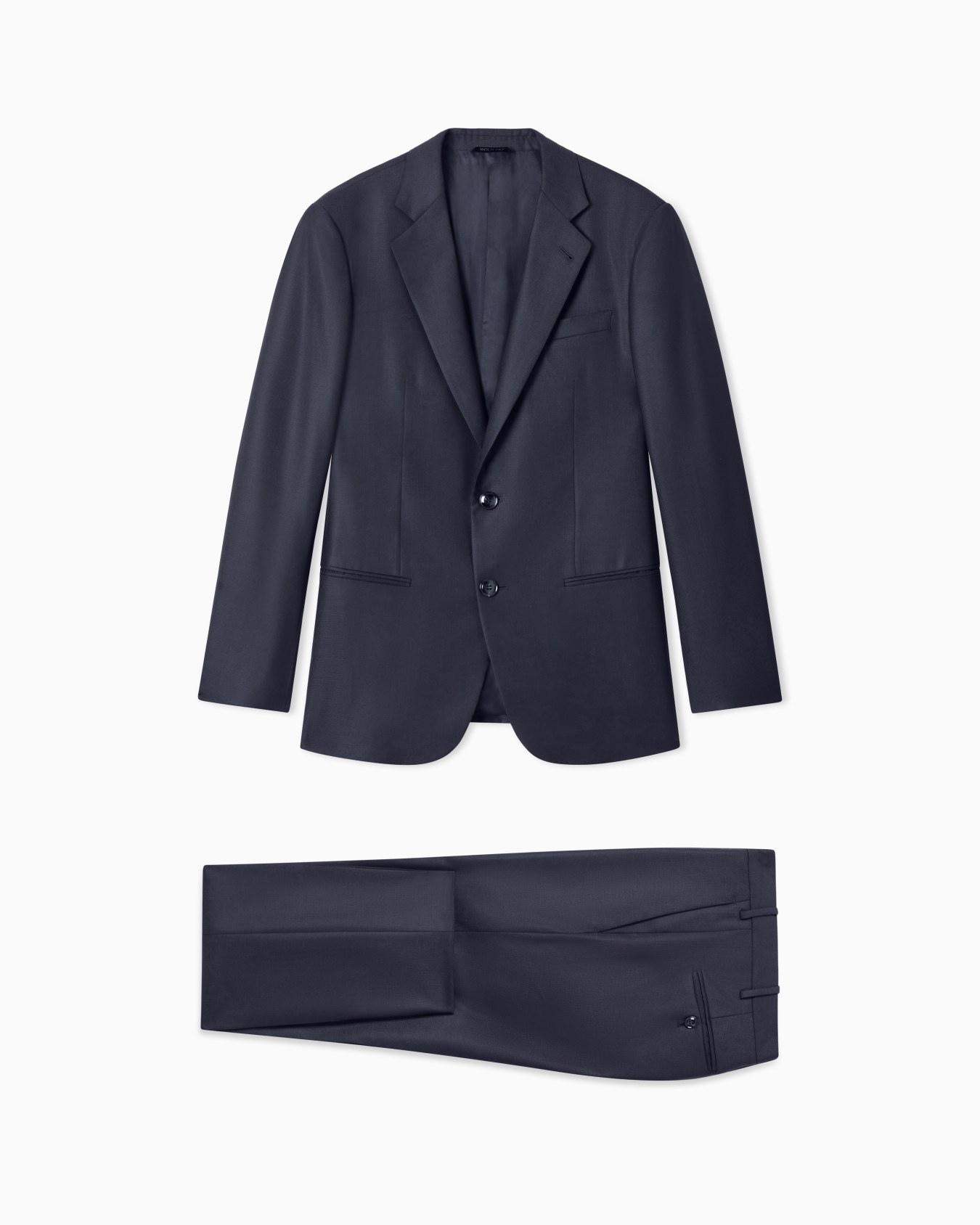 ASV Manhattan Line single-breasted suit in micro-armure virgin wool Slide 0