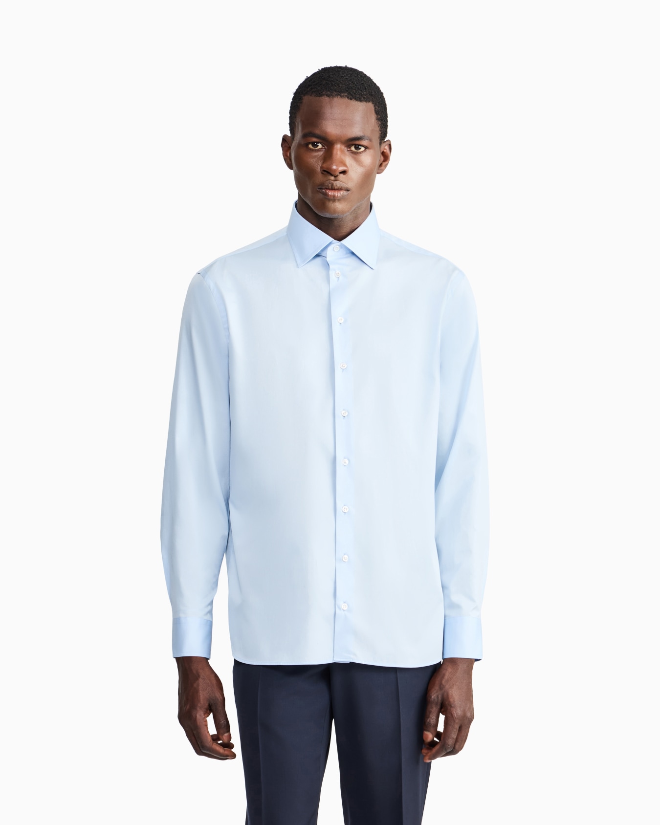Regular-fit shirt in luxury cotton twill Slide 3