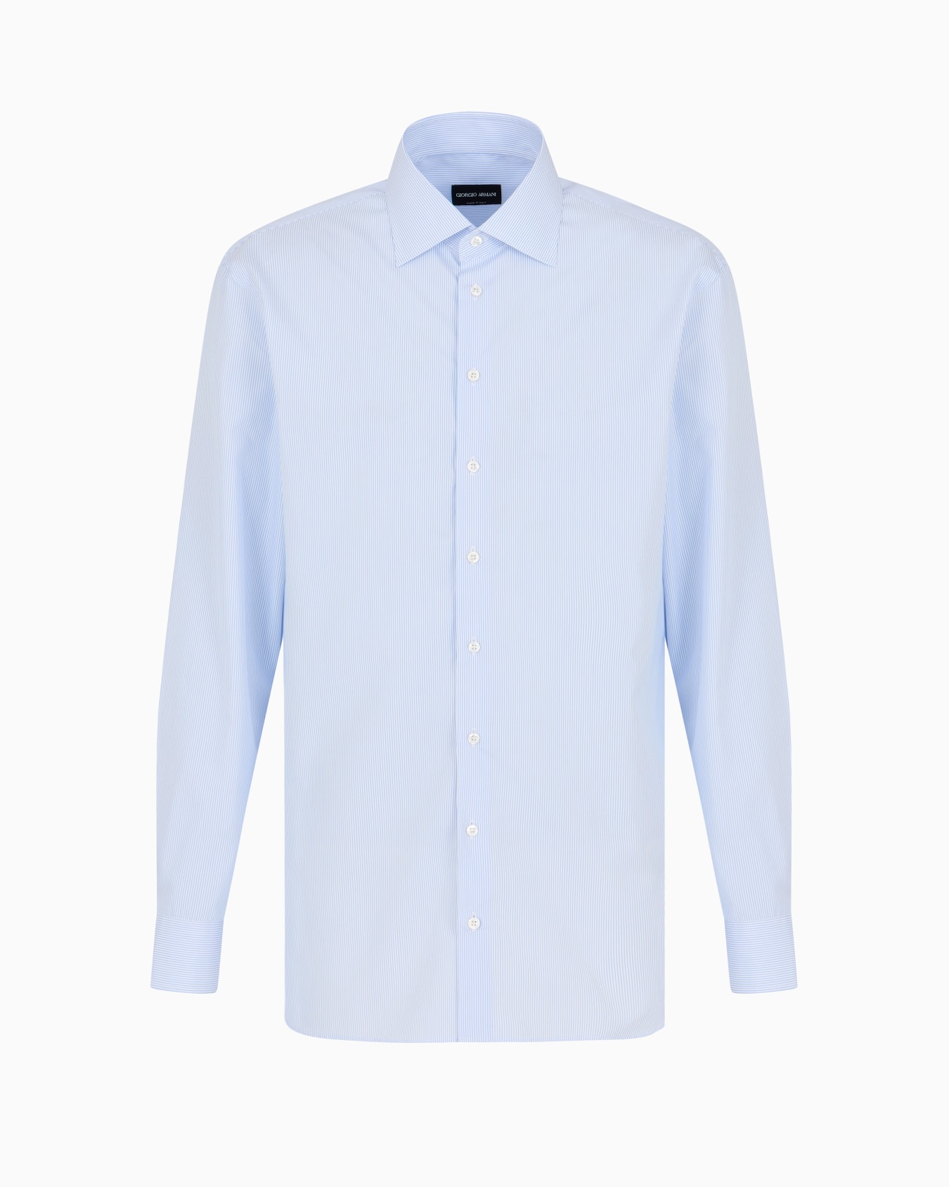 Chemise coupe classique en coton de luxe à rayures Diapositive 0