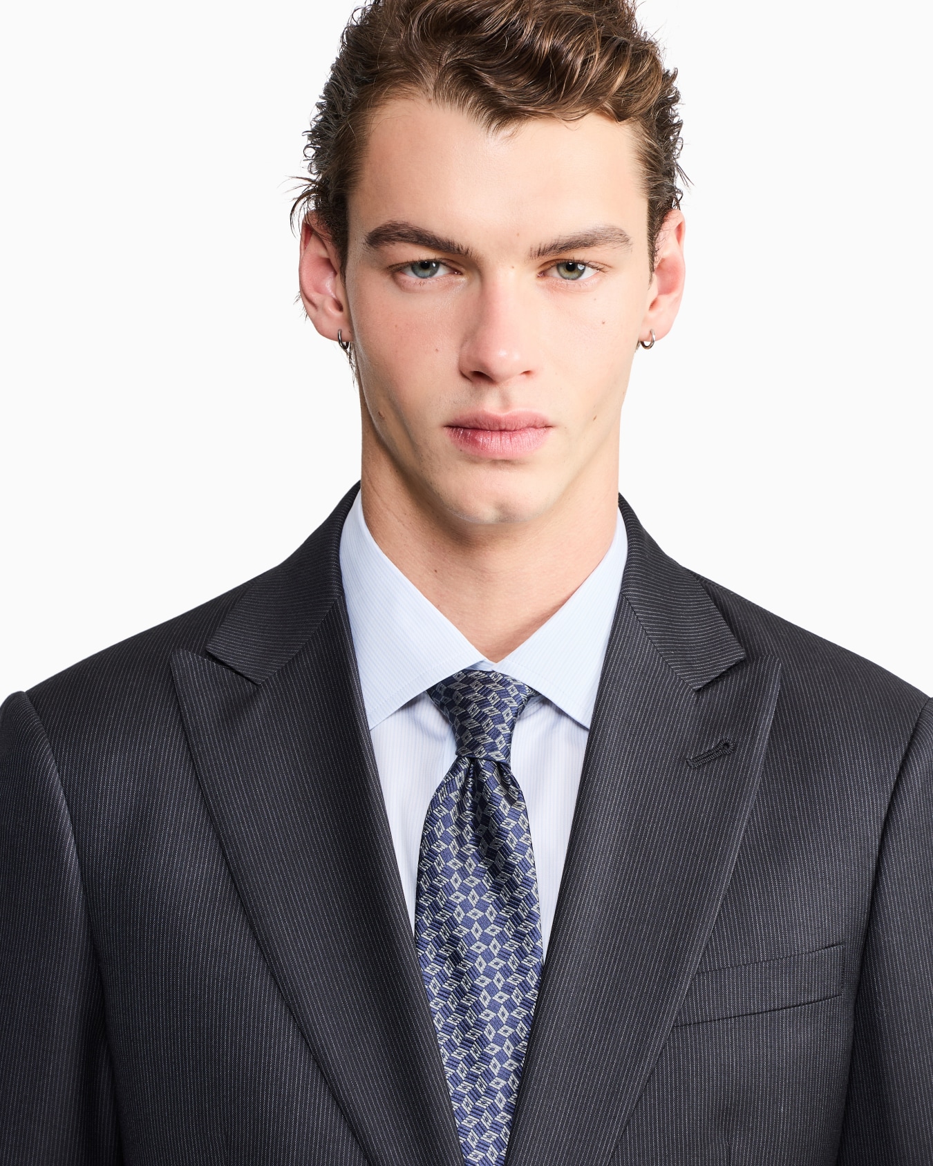 Regular-fit shirt in luxury striped cotton Slide 6