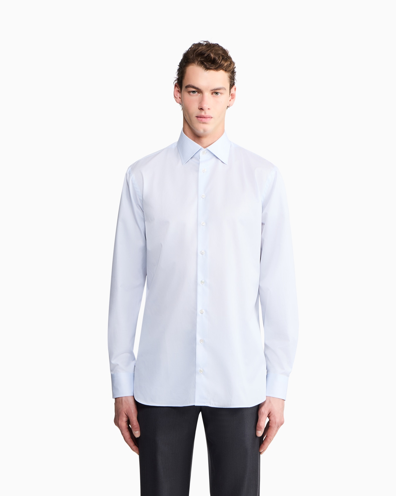 Regular-fit shirt in luxury striped cotton Slide 3
