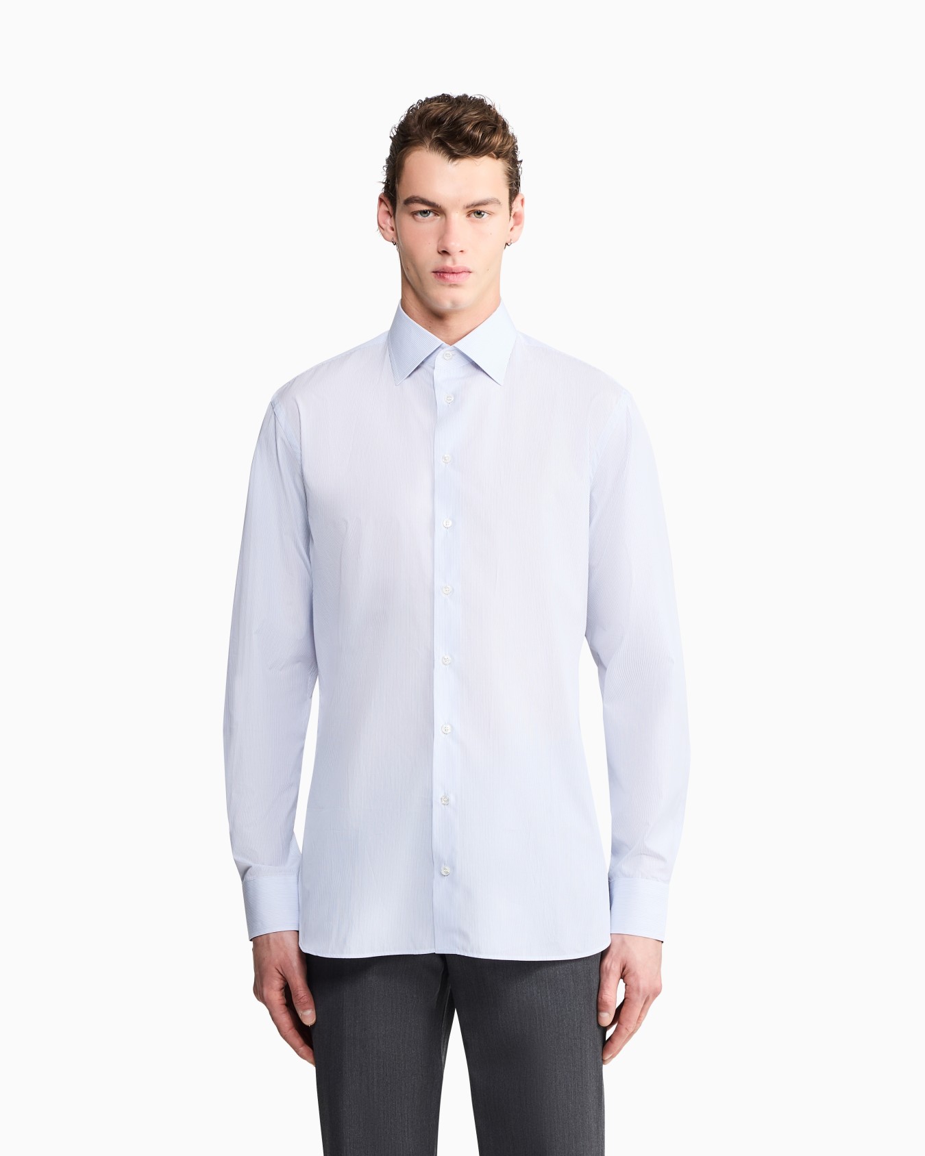 Regular-fit shirt in luxury striped cotton Slide 3
