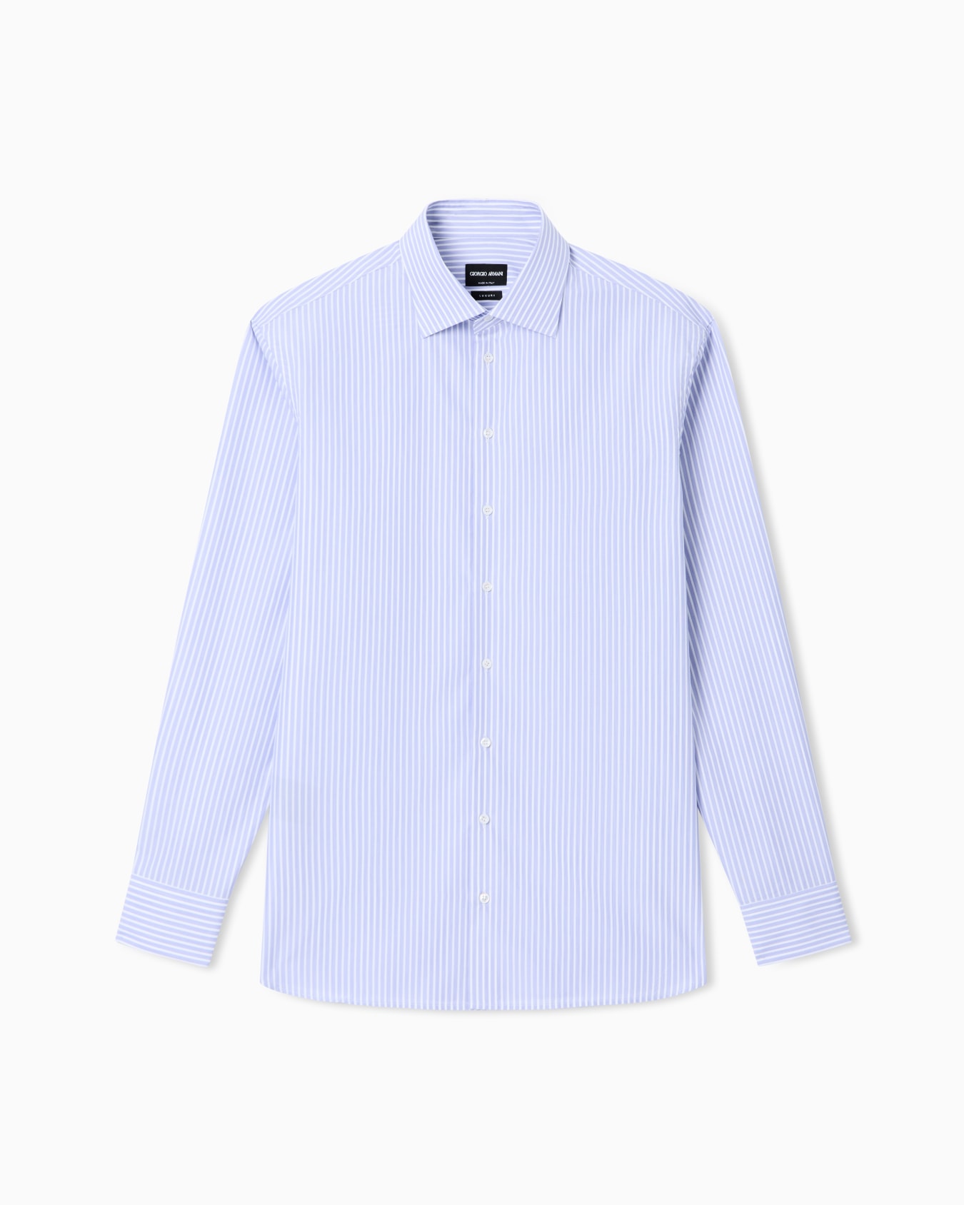 Regular-fit shirt in luxury striped cotton Slide 0