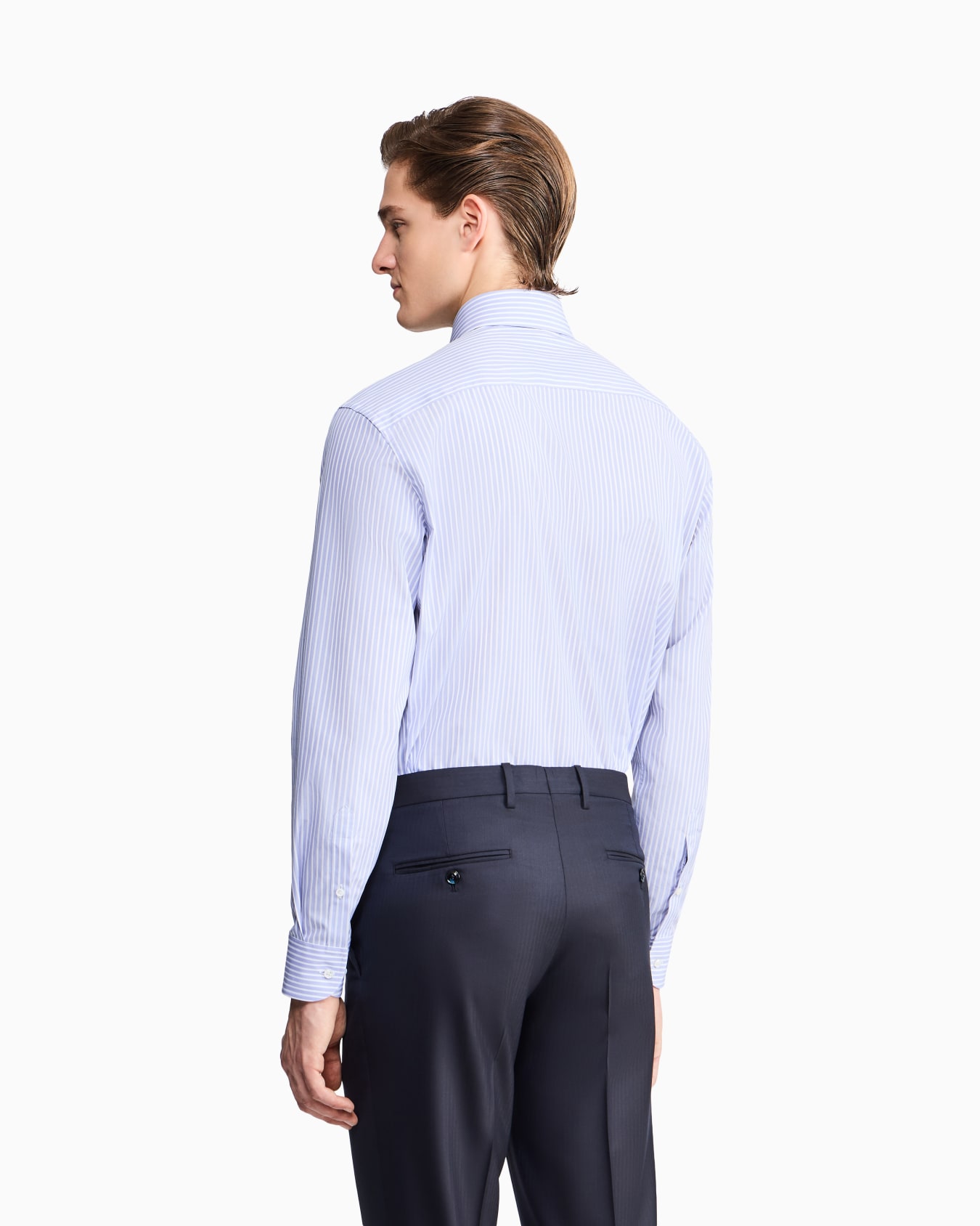 Regular-fit shirt in luxury striped cotton Slide 2