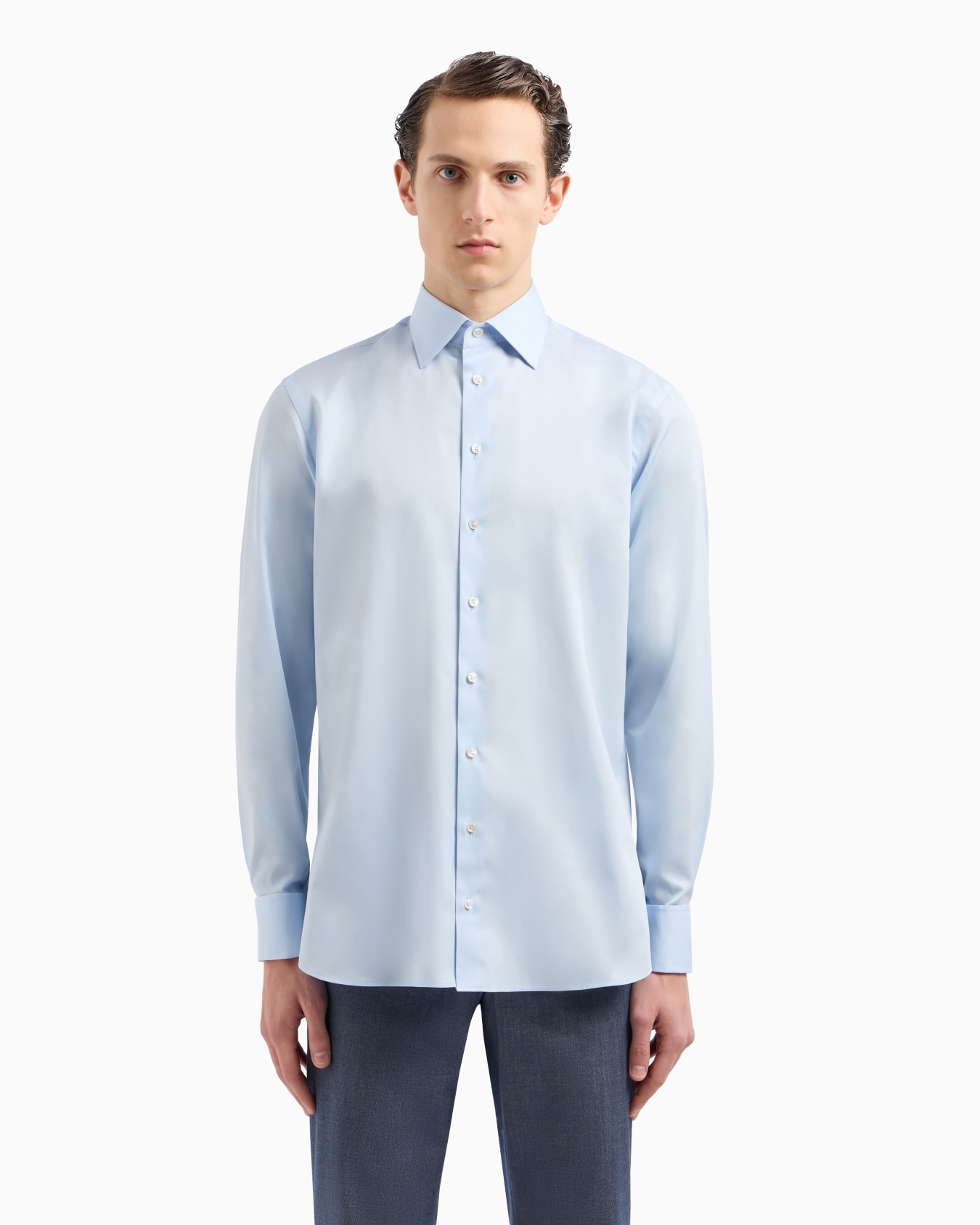 Regular-fit shirt in luxury cotton twill Slide 3