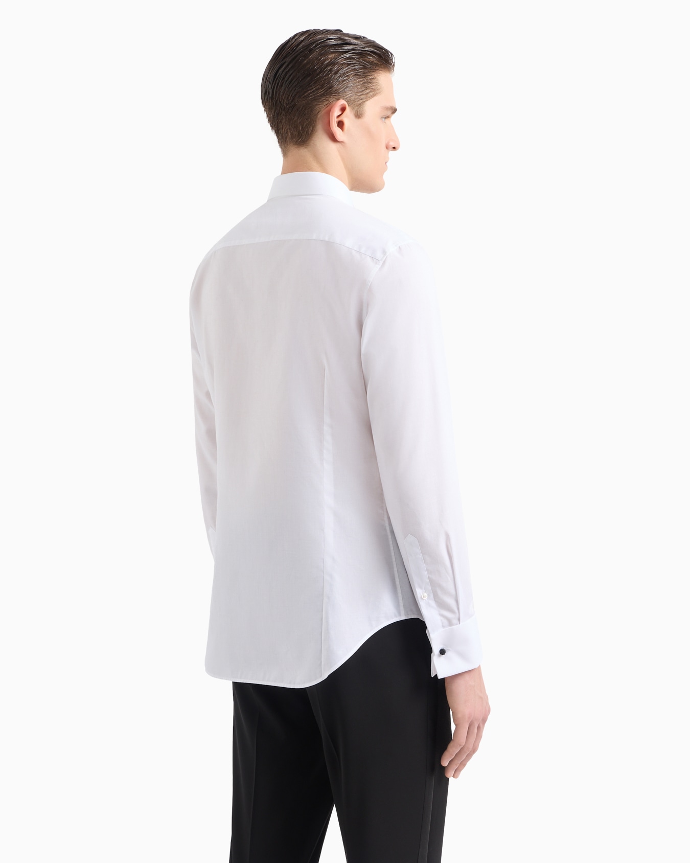 Cotton tuxedo shirt with pleated detail Slide 2