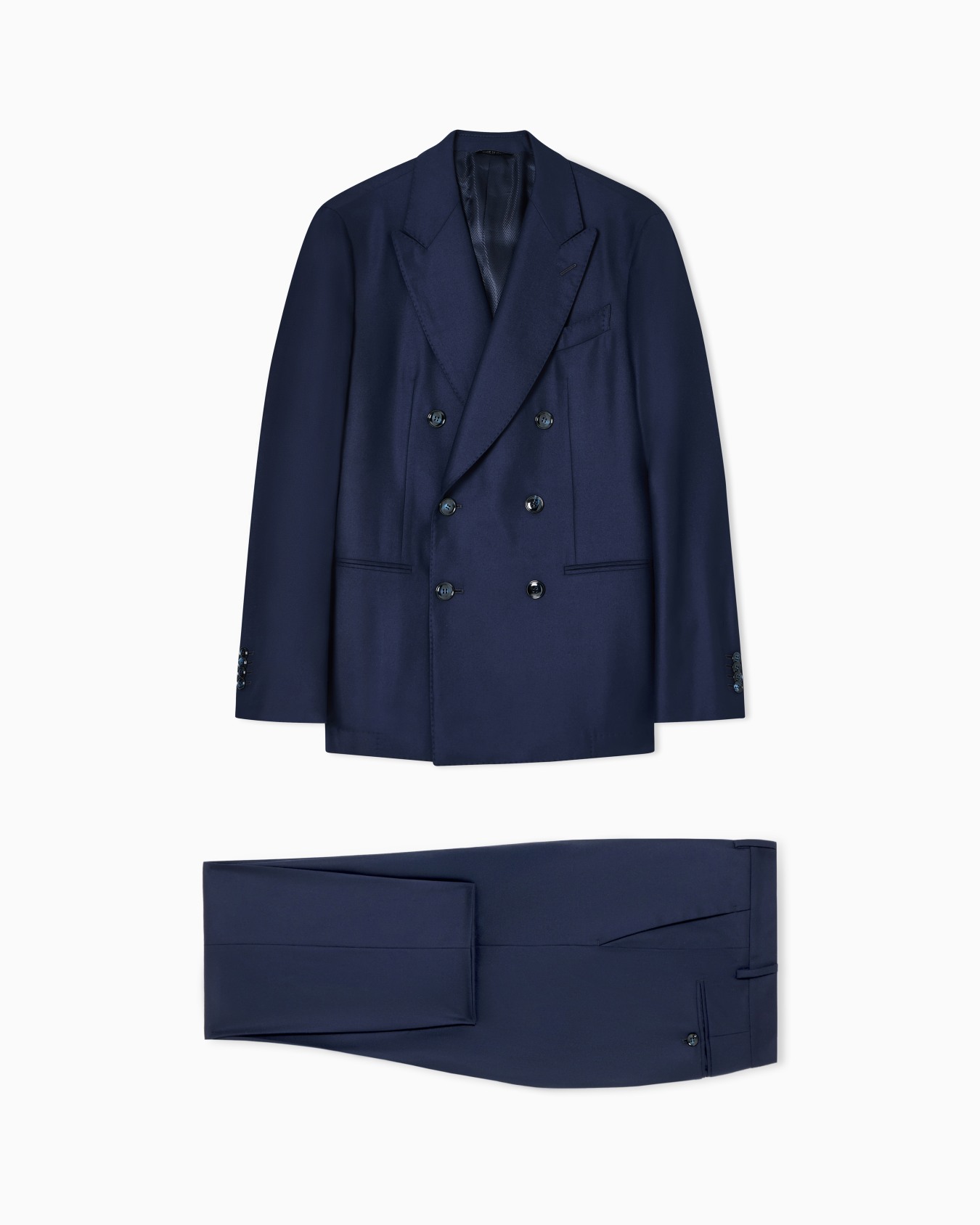Abito doppiopetto Linea Napoli in twill di lana Slide 0