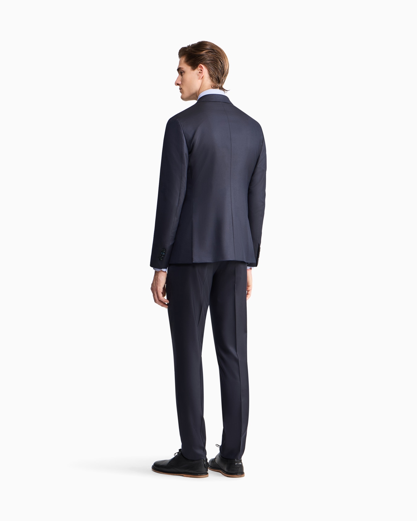 ASV ナポリライン ダブルブレストスーツ バージンウール シェブロン スライドする 2