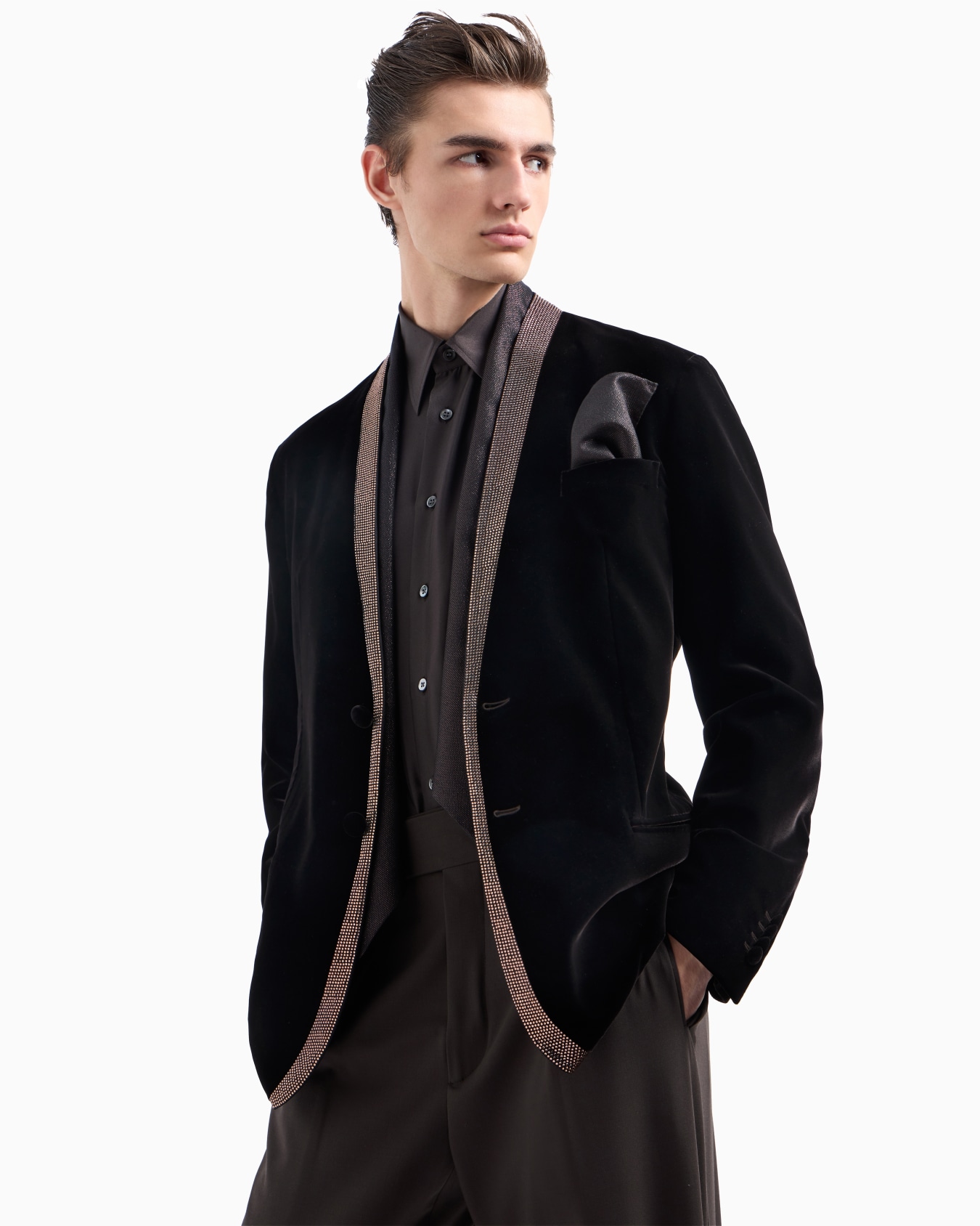 Giorgio’s シングルブレスト タキシードジャケット ベルベット スライドする 6