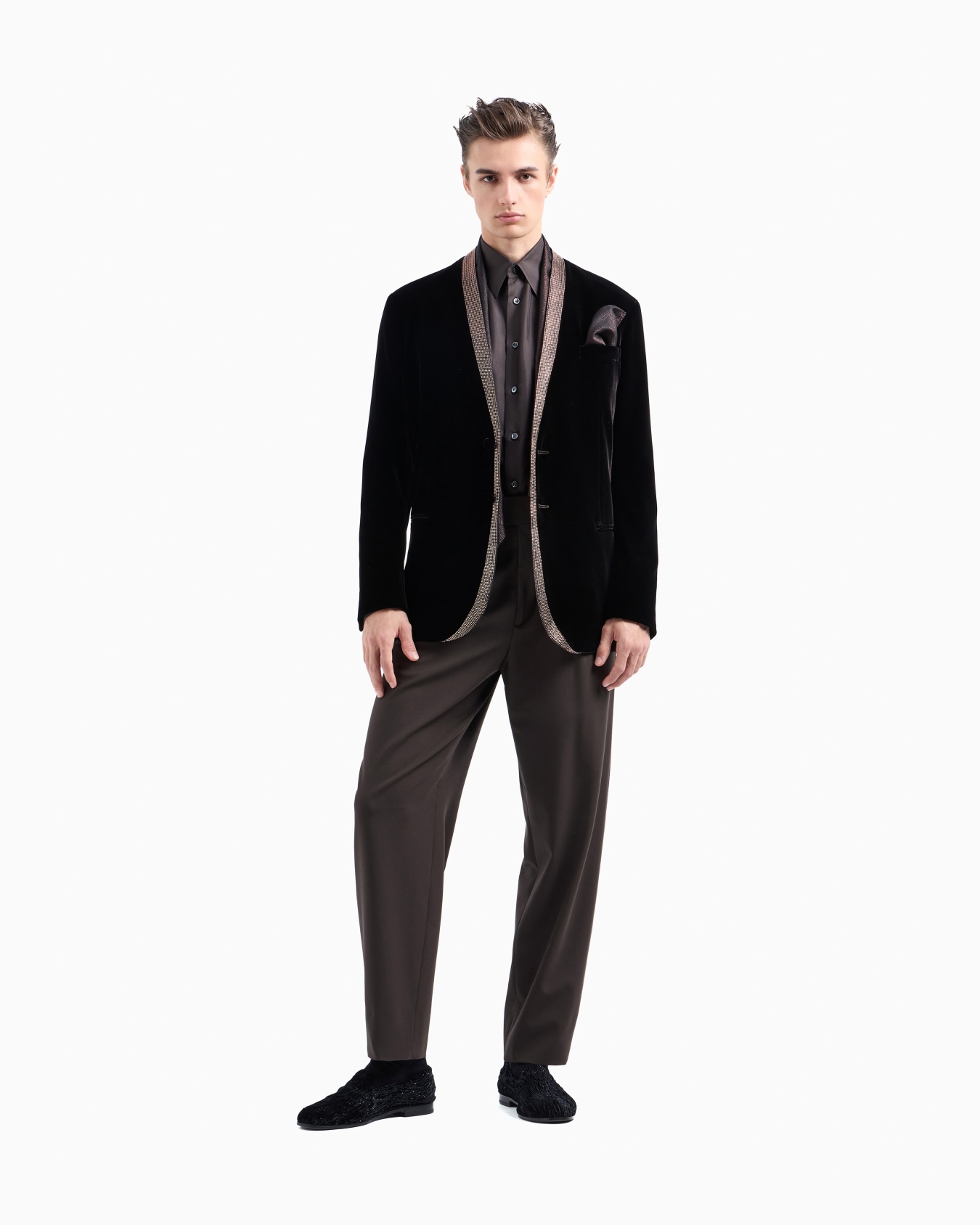 Giorgio’s シングルブレスト タキシードジャケット ベルベット スライドする 2