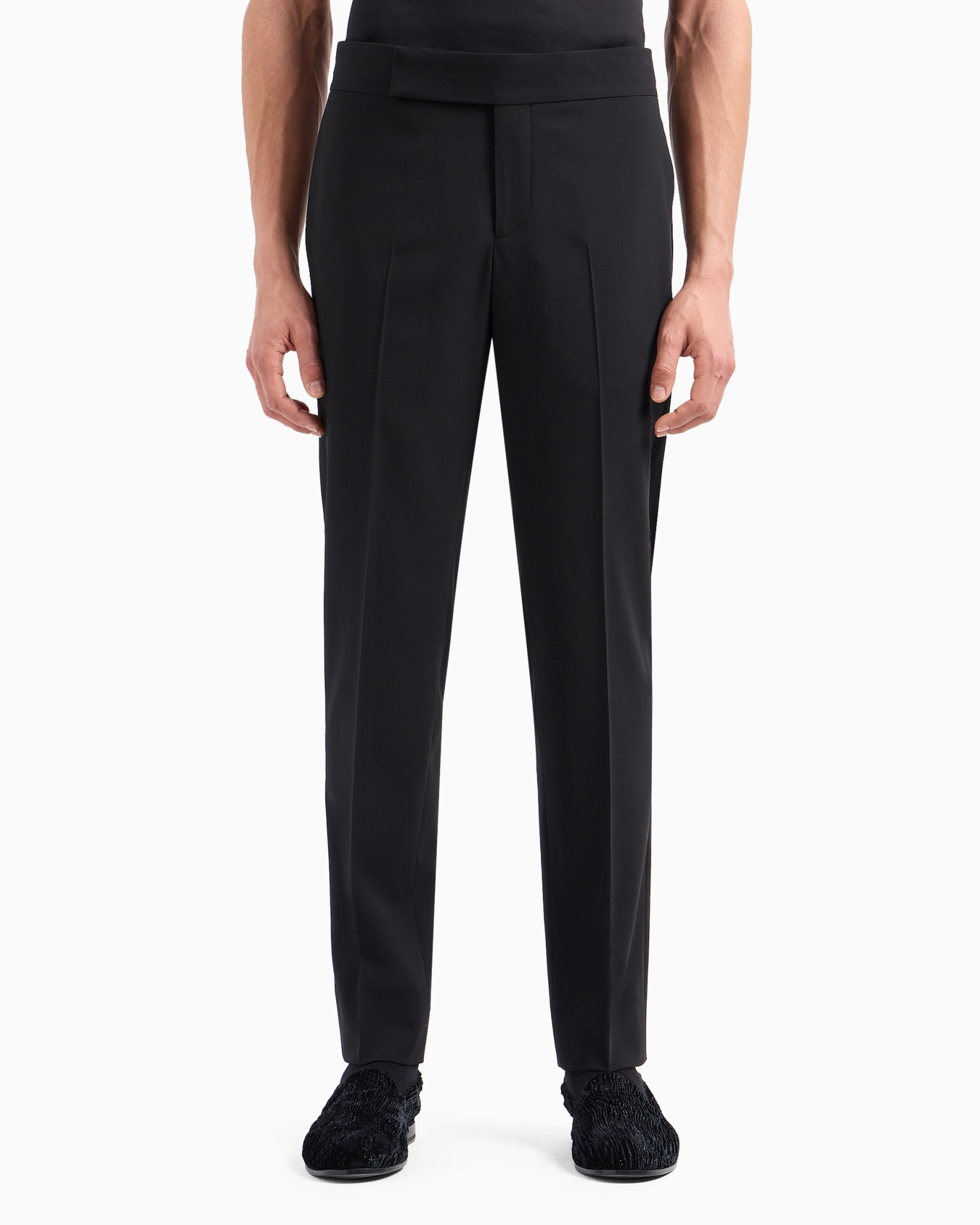 Pantalon sans pince en crêpe de pure laine Diapositive 4