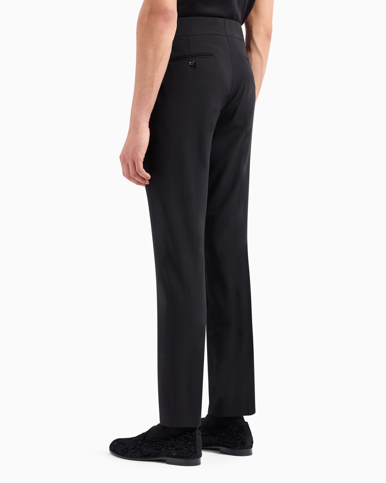 Pantalon sans pince en crêpe de pure laine Diapositive 3